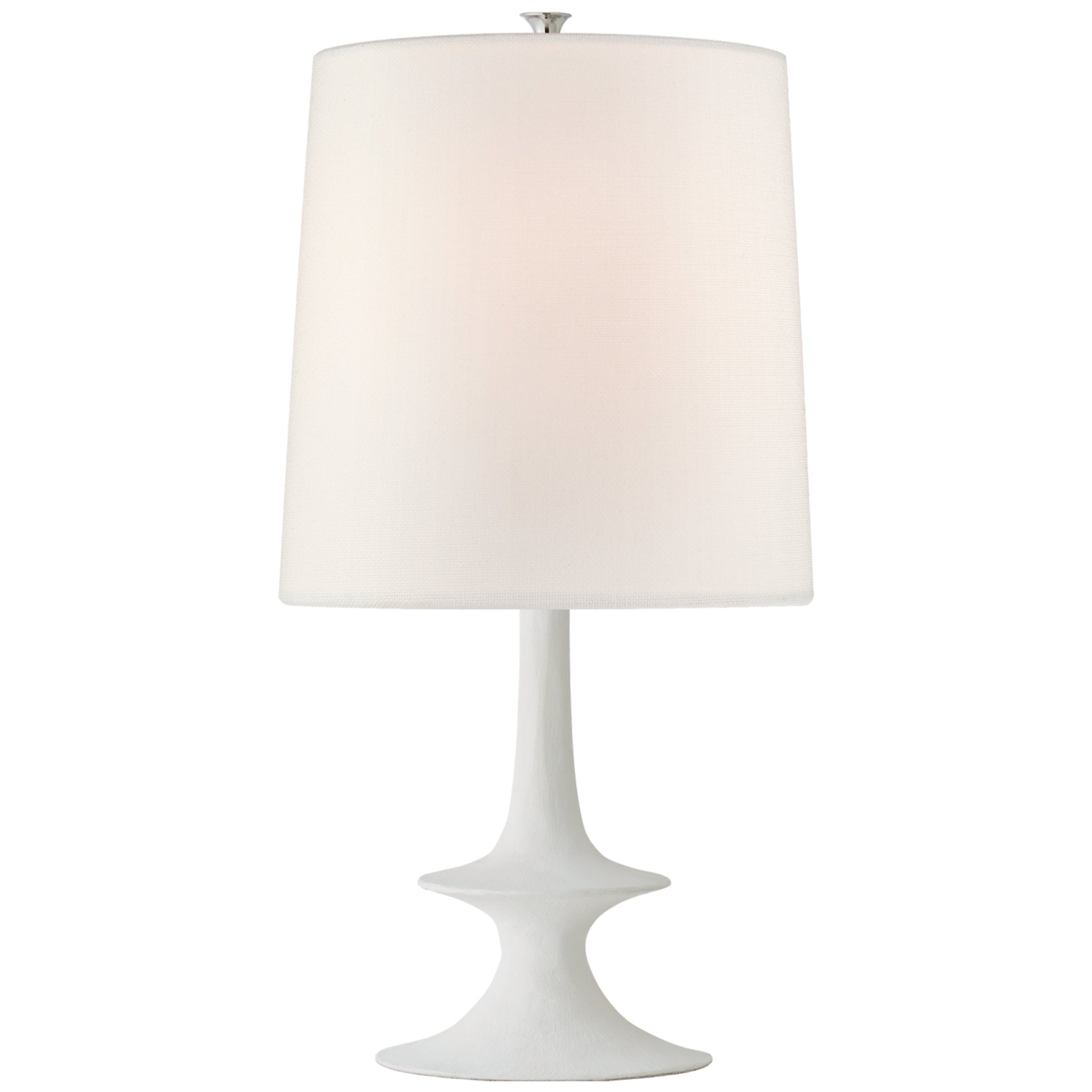 AERIN Lakmos Medium Table Lamp in Plaster White with Linen Shade W13.5" x H26.25"