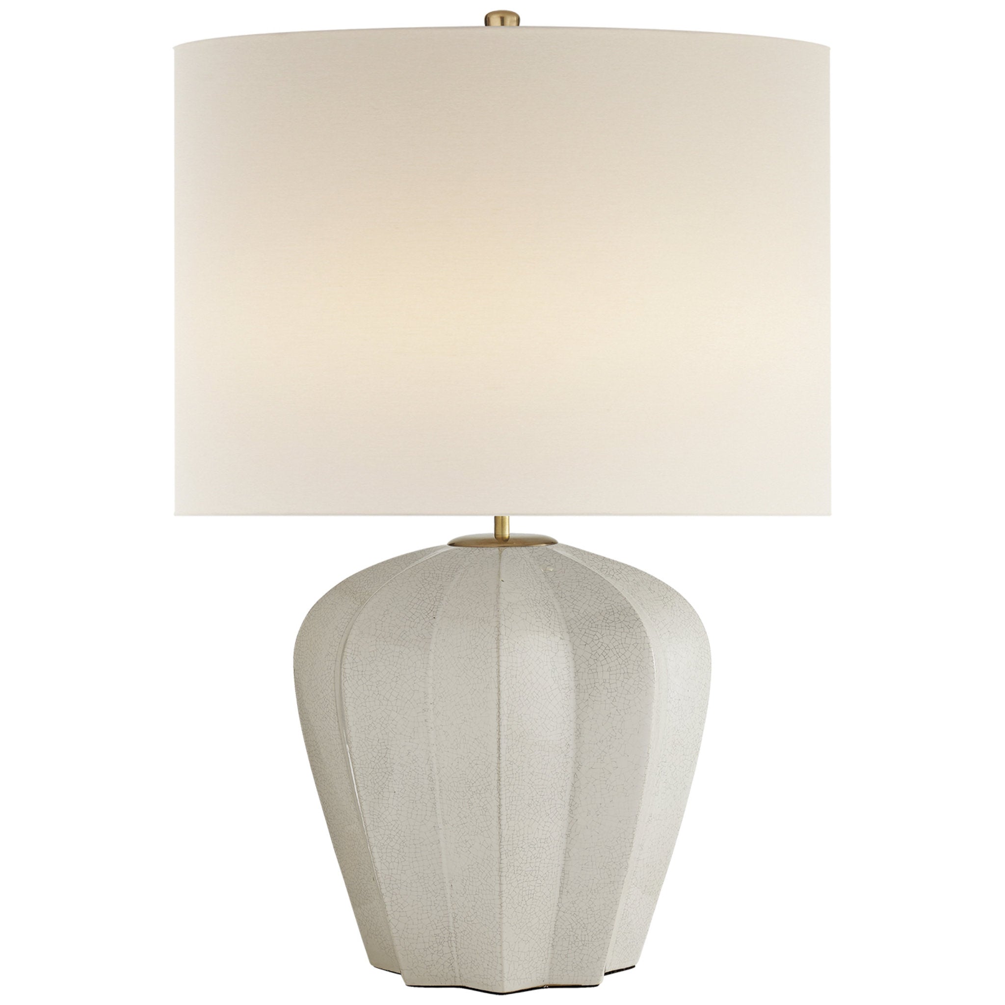 AERIN Pierrepont Medium Table Lamp in Bone Craquelure with Linen Shade W21" x H30"