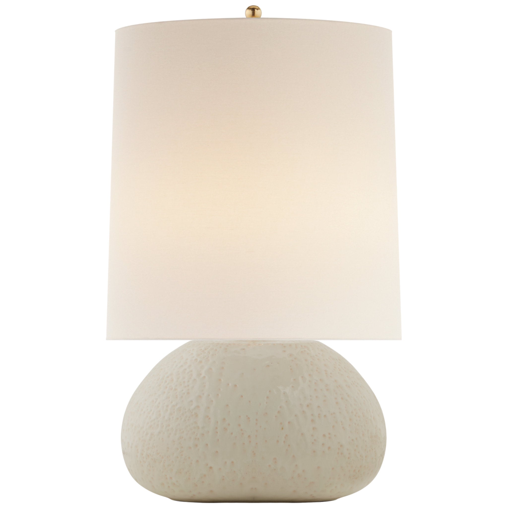 AERIN Sumava Medium Table Lamp in Marion White with Linen Shade W17" x H26.5"
