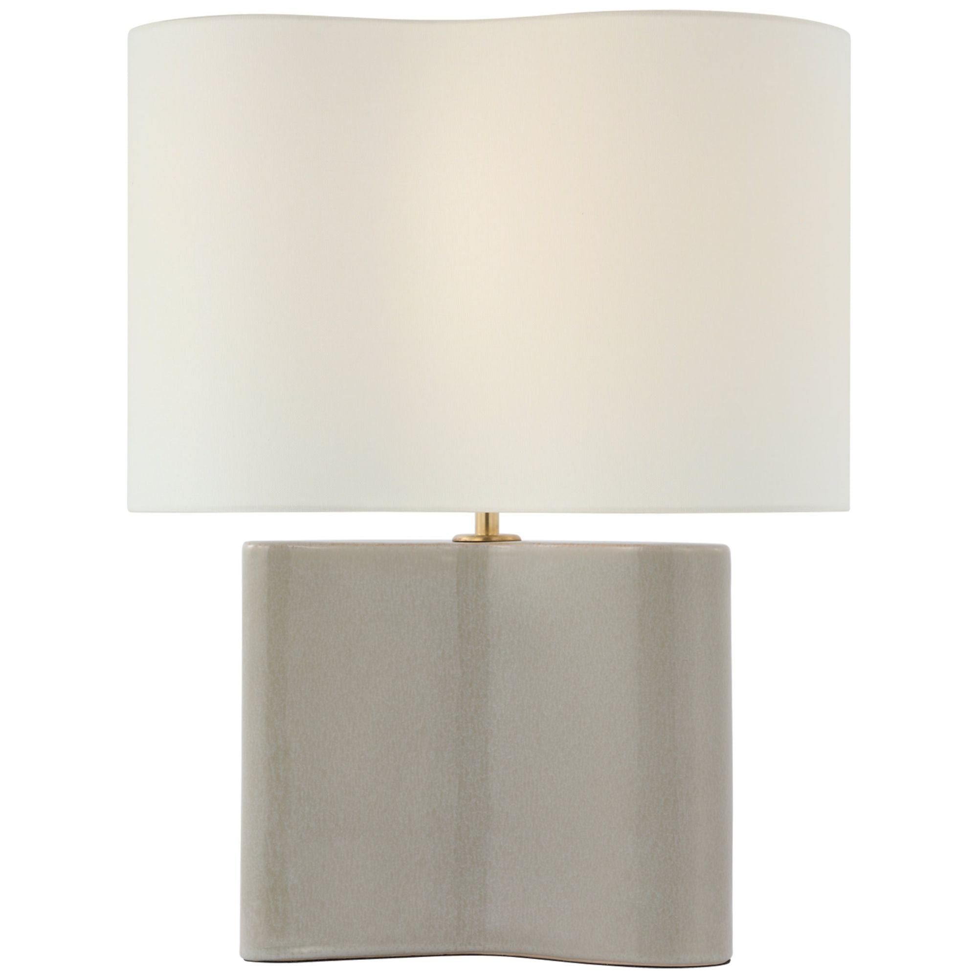 AERIN Mishca Medium Table Lamp in Shellish Gray with Linen Shade W18" x H23.75"