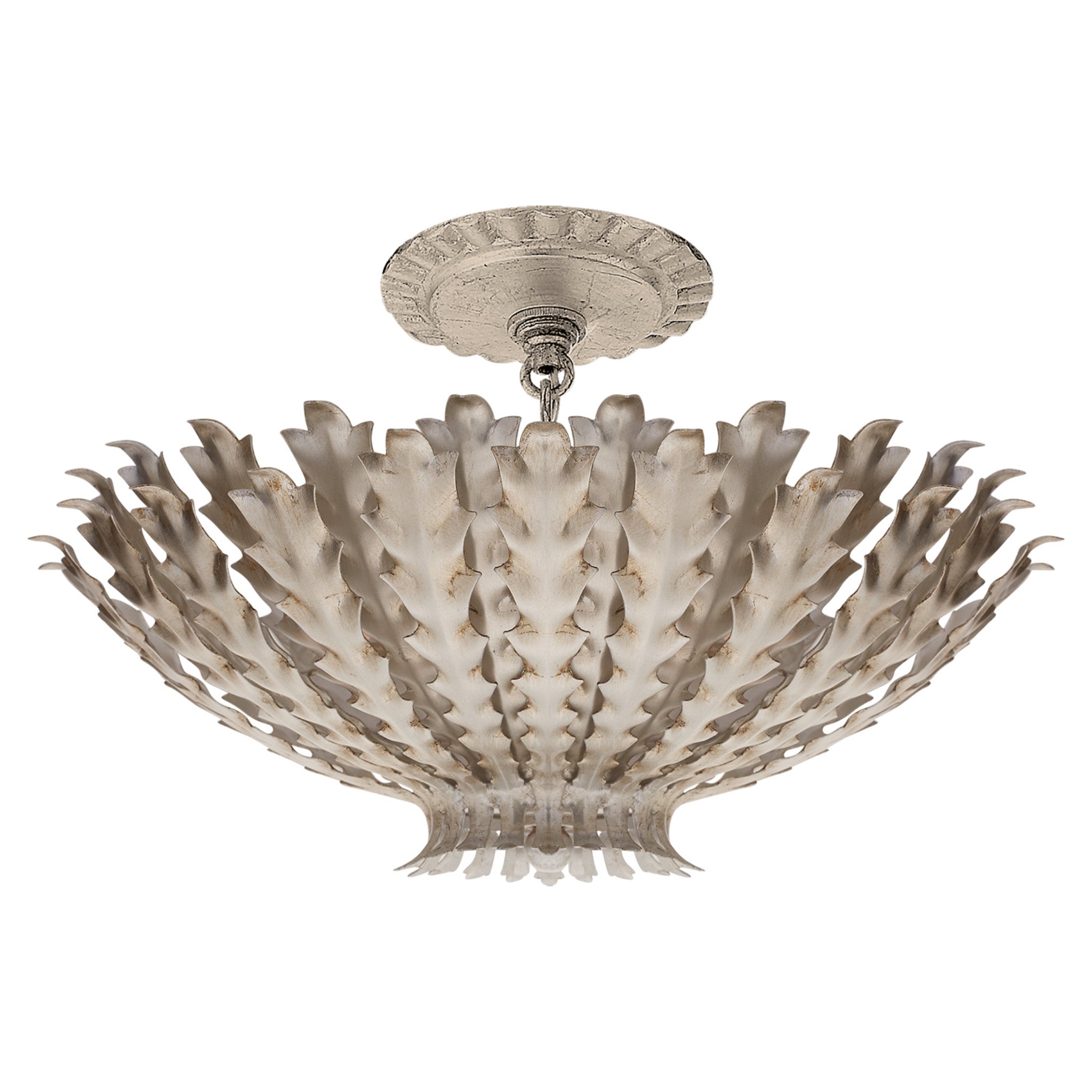 AERIN Hampton Mini Chandelier in Burnished Silver Leaf Ceiling Light W16.75" x H8"