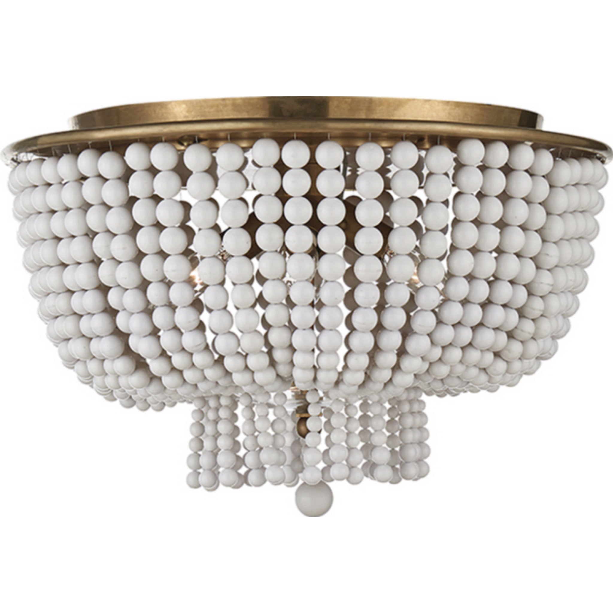AERIN Jacqueline Flush Mount in Hand-Rubbed Antique Brass with White Acrylic Ceiling Light W18" x H12.25"