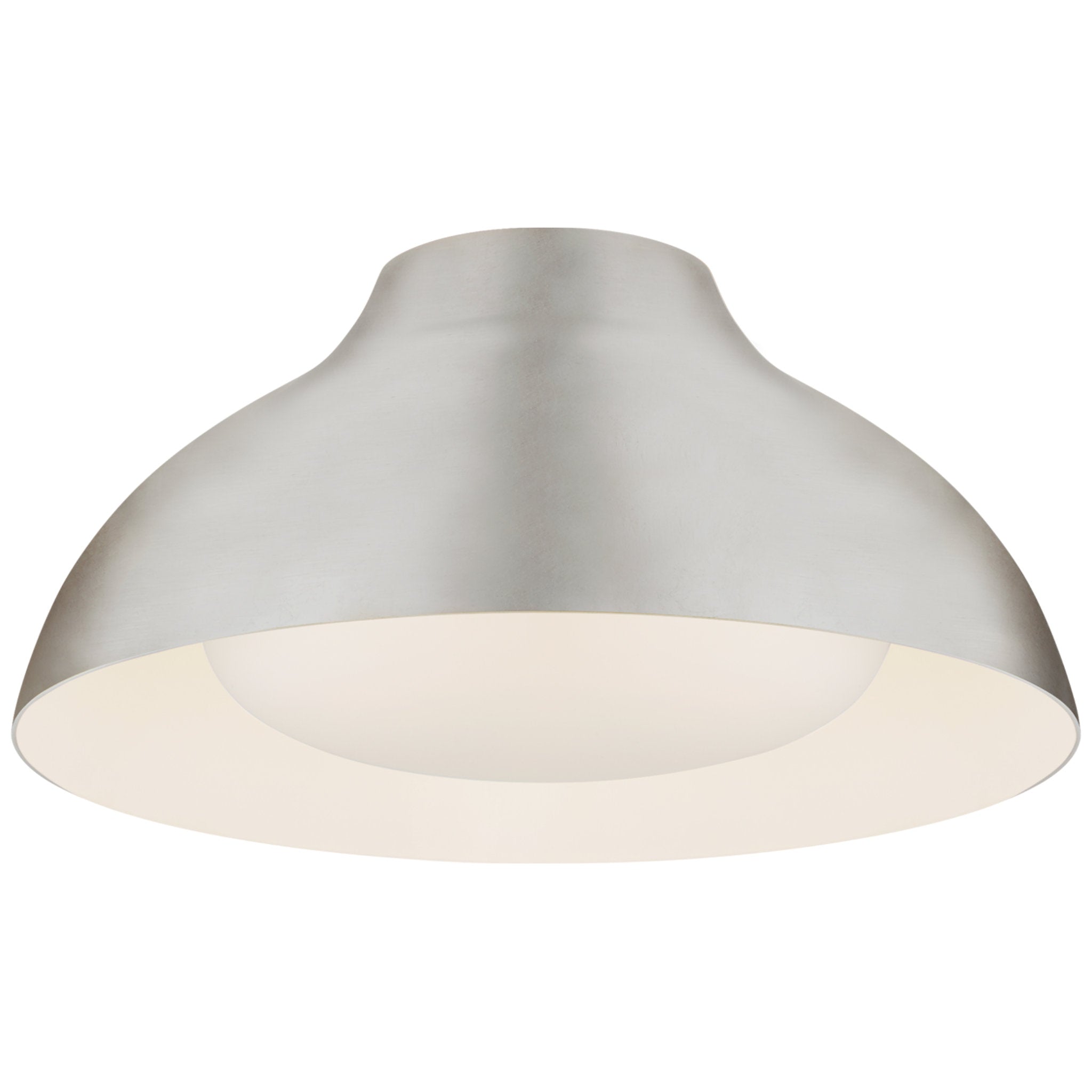 AERIN Agnes 15" Flush Mount in Burnished Silver Leaf with Soft White Glass Ceiling Light W15" x H7"