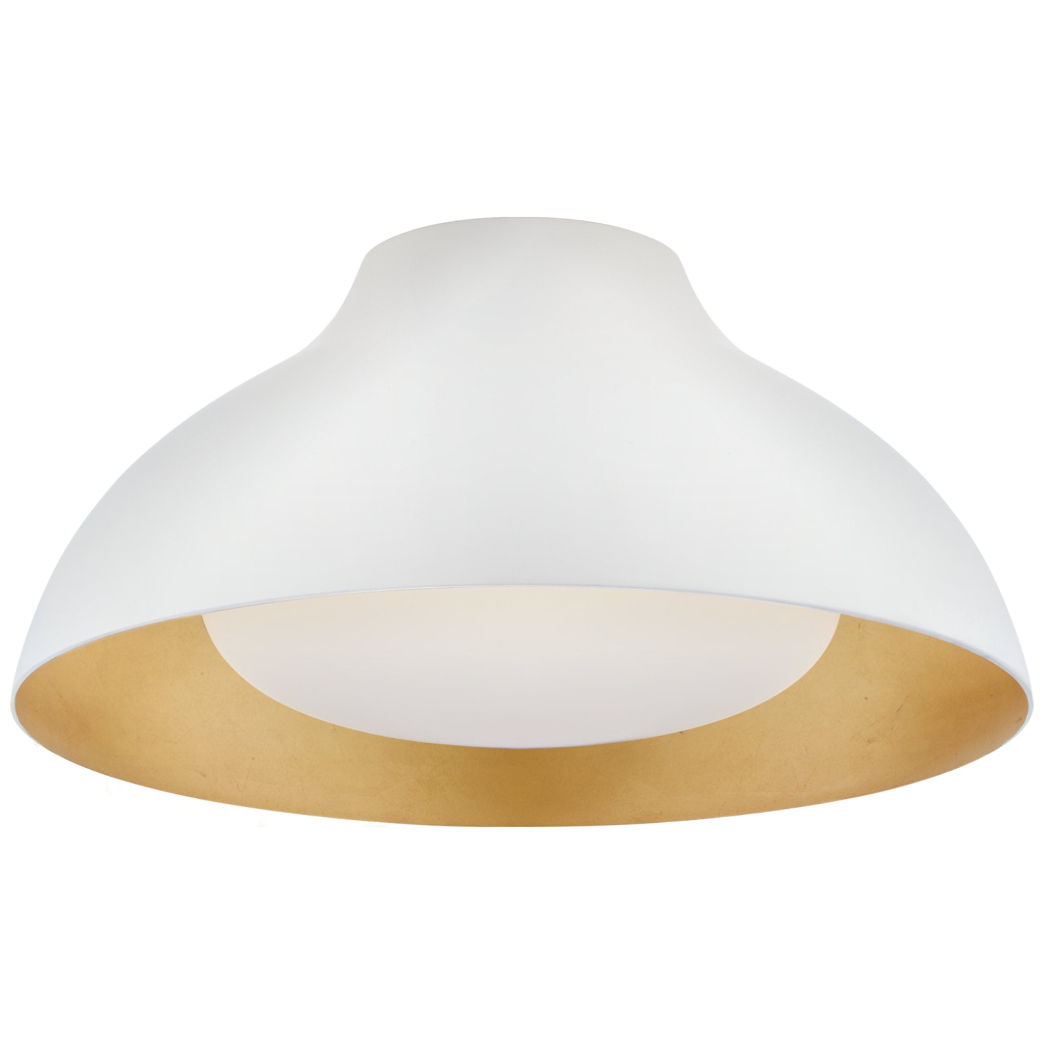 AERIN Agnes 15" Flush Mount in Plaster White with Soft White Glass Ceiling Light W15" x H7"