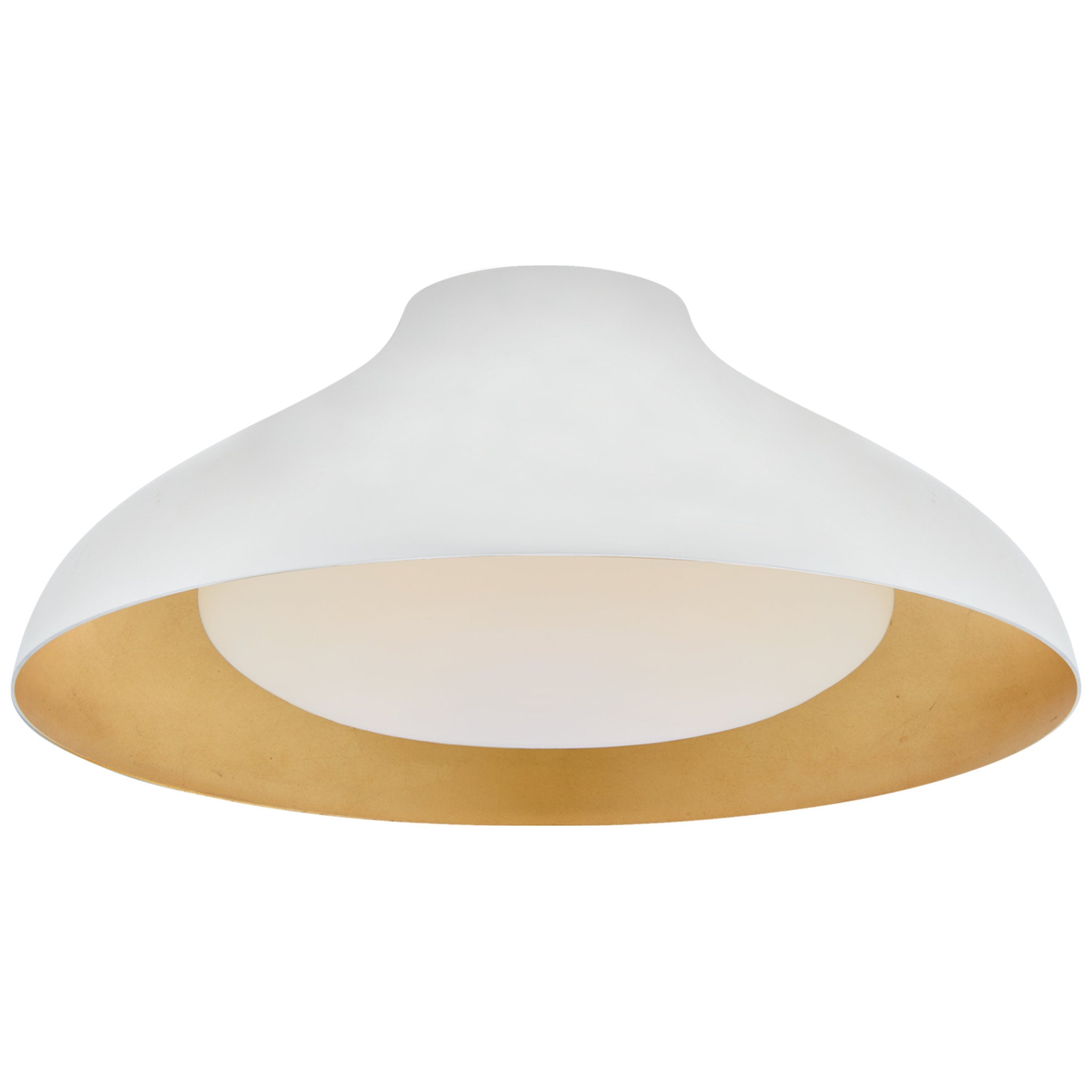 AERIN Agnes 18" Flush Mount in Plaster White with Soft White Glass Ceiling Light W18" x H7"