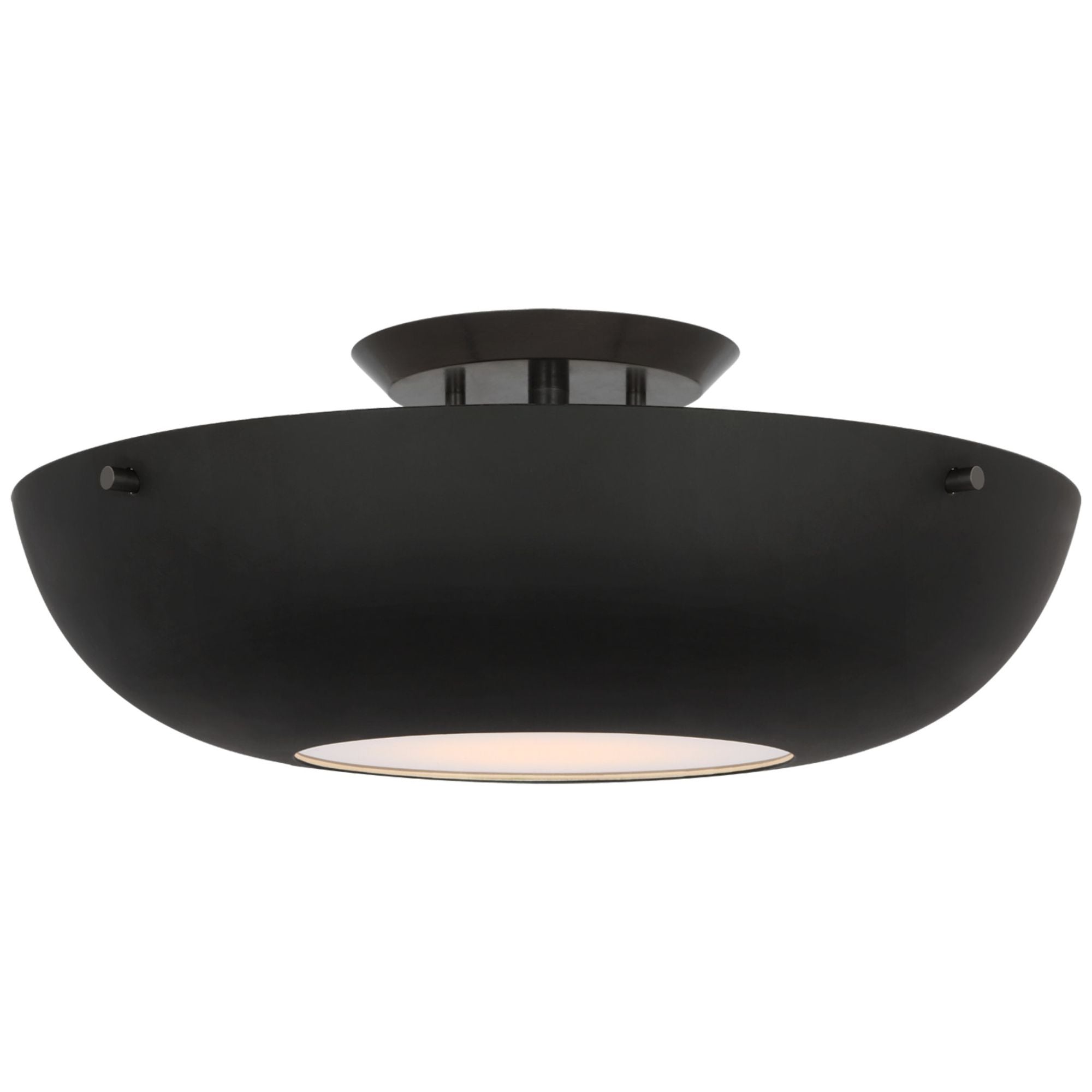 AERIN Valencia 16" Flush Mount in Bronze with Matte Black Ceiling Light W16.5" x H6.25"