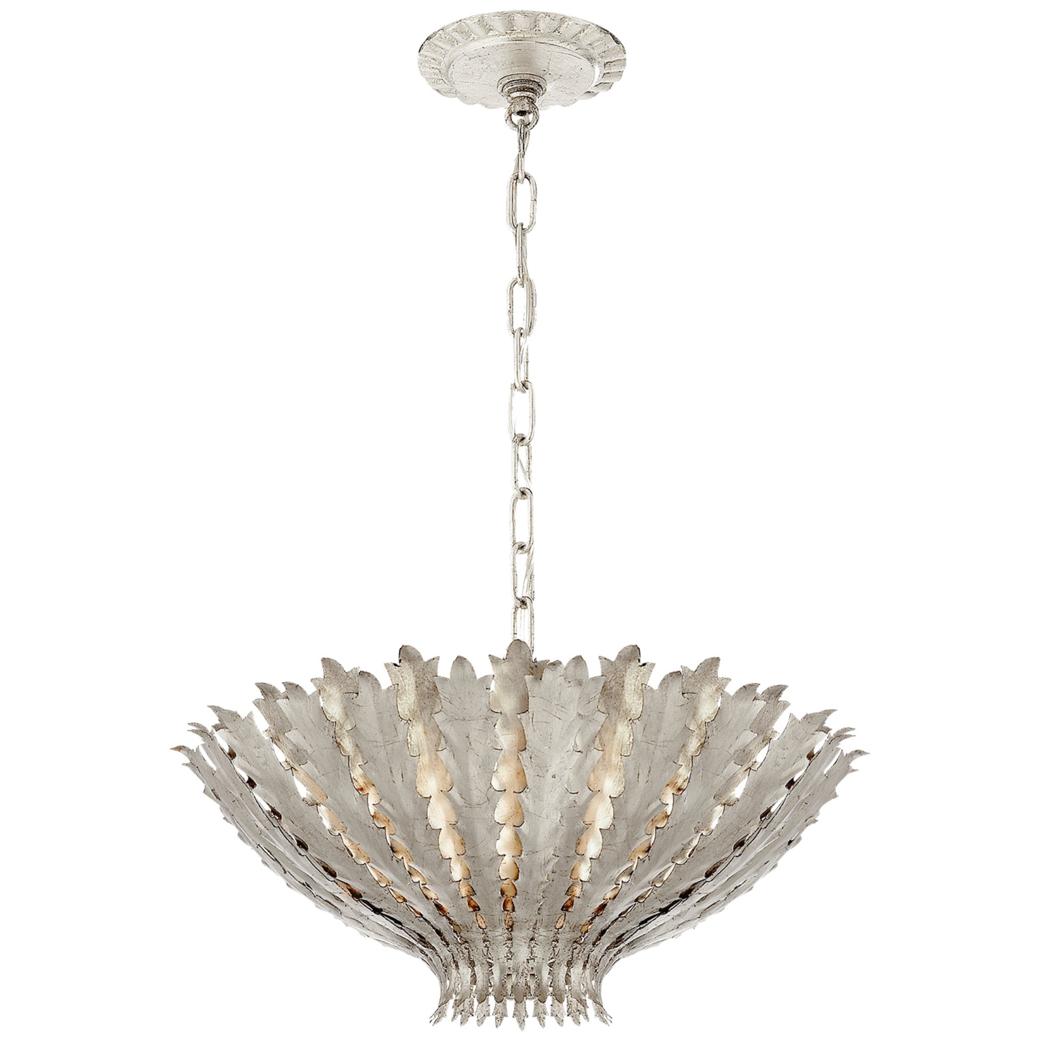 AERIN Hampton Small Chandelier in Burnished Silver Leaf Ceiling Light W19.5" x H9.25"