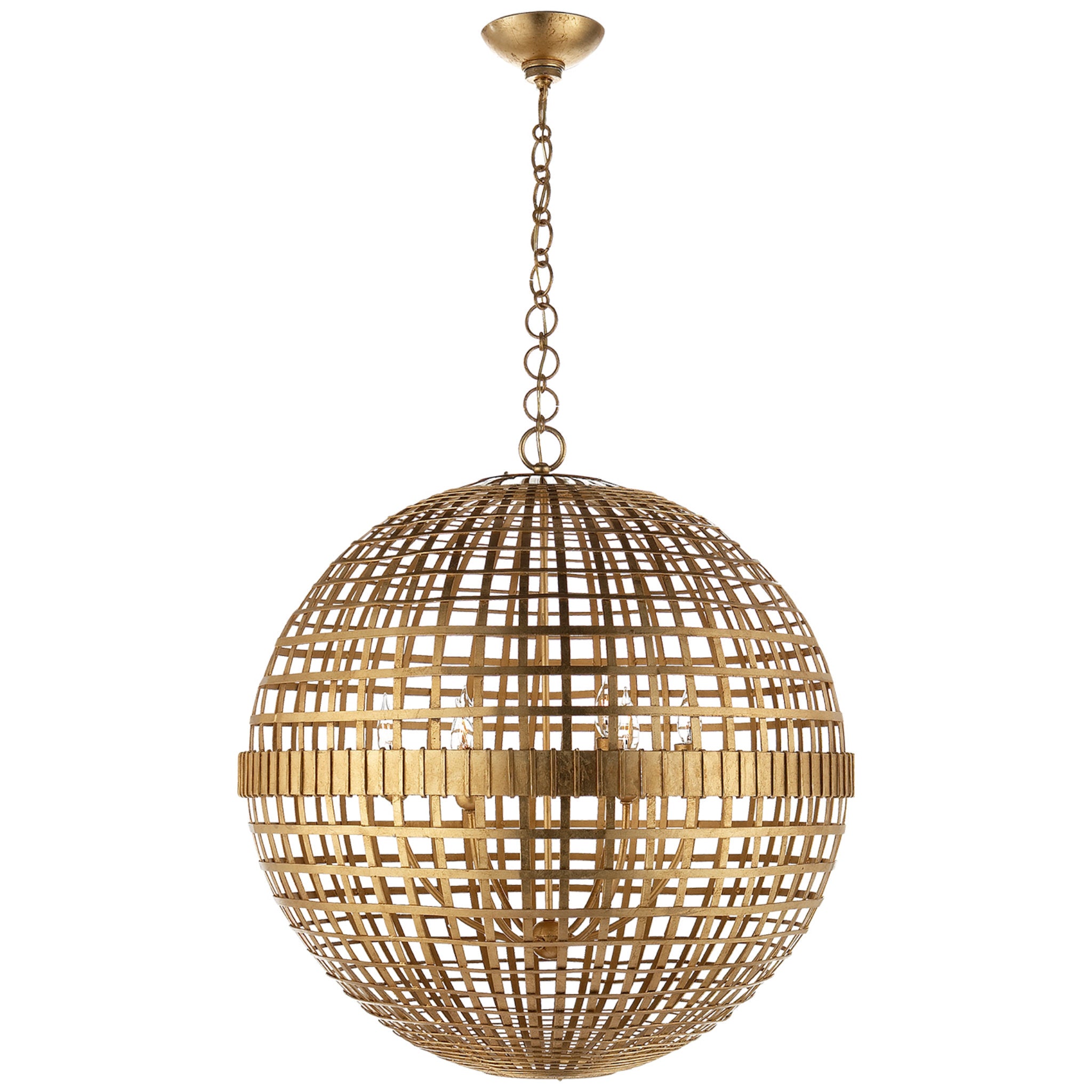 AERIN Mill Large Globe Lantern in Gild Ceiling Light W30" x H32.25"