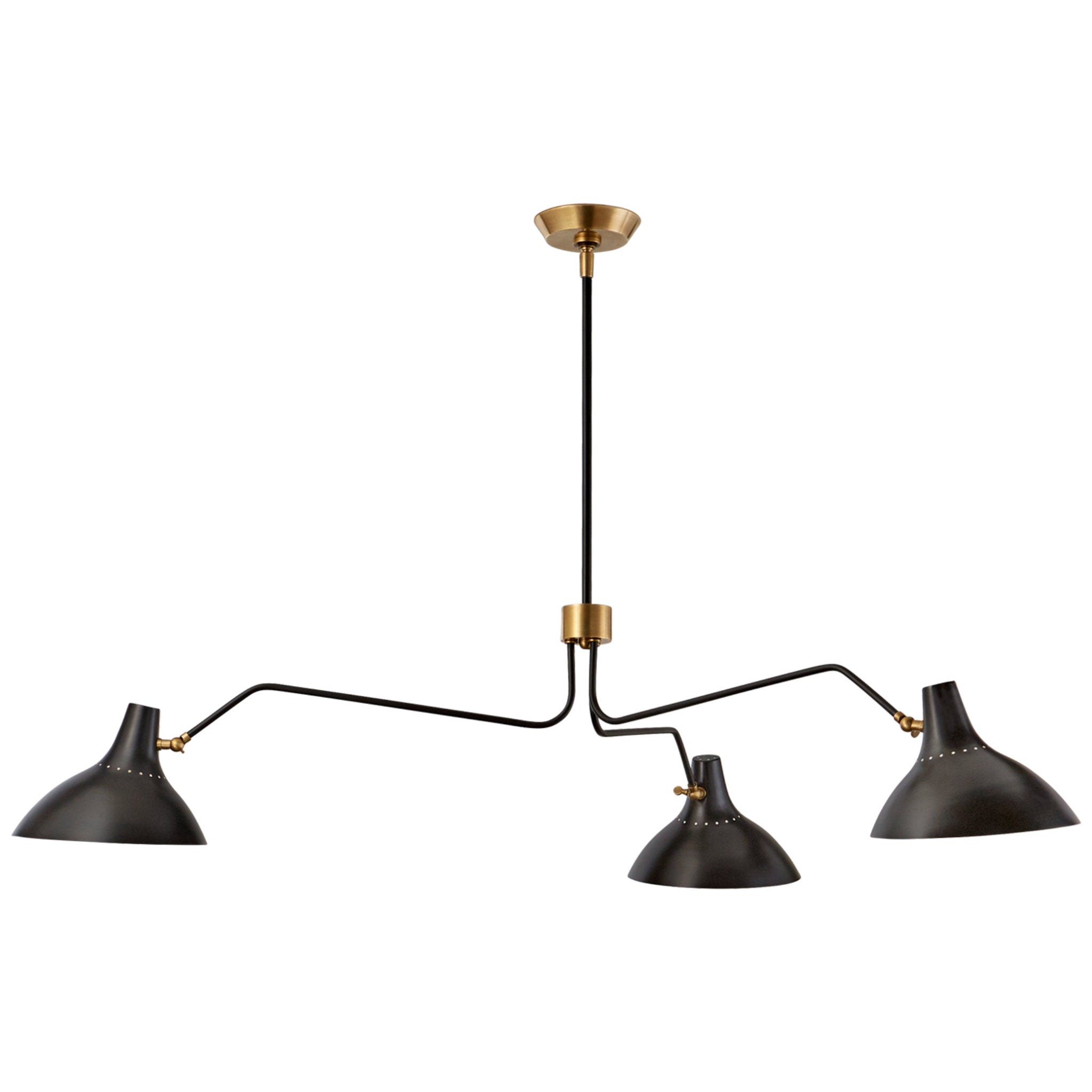 AERIN Charlton Large Triple Arm Chandelier in Black Ceiling Light W47.75"