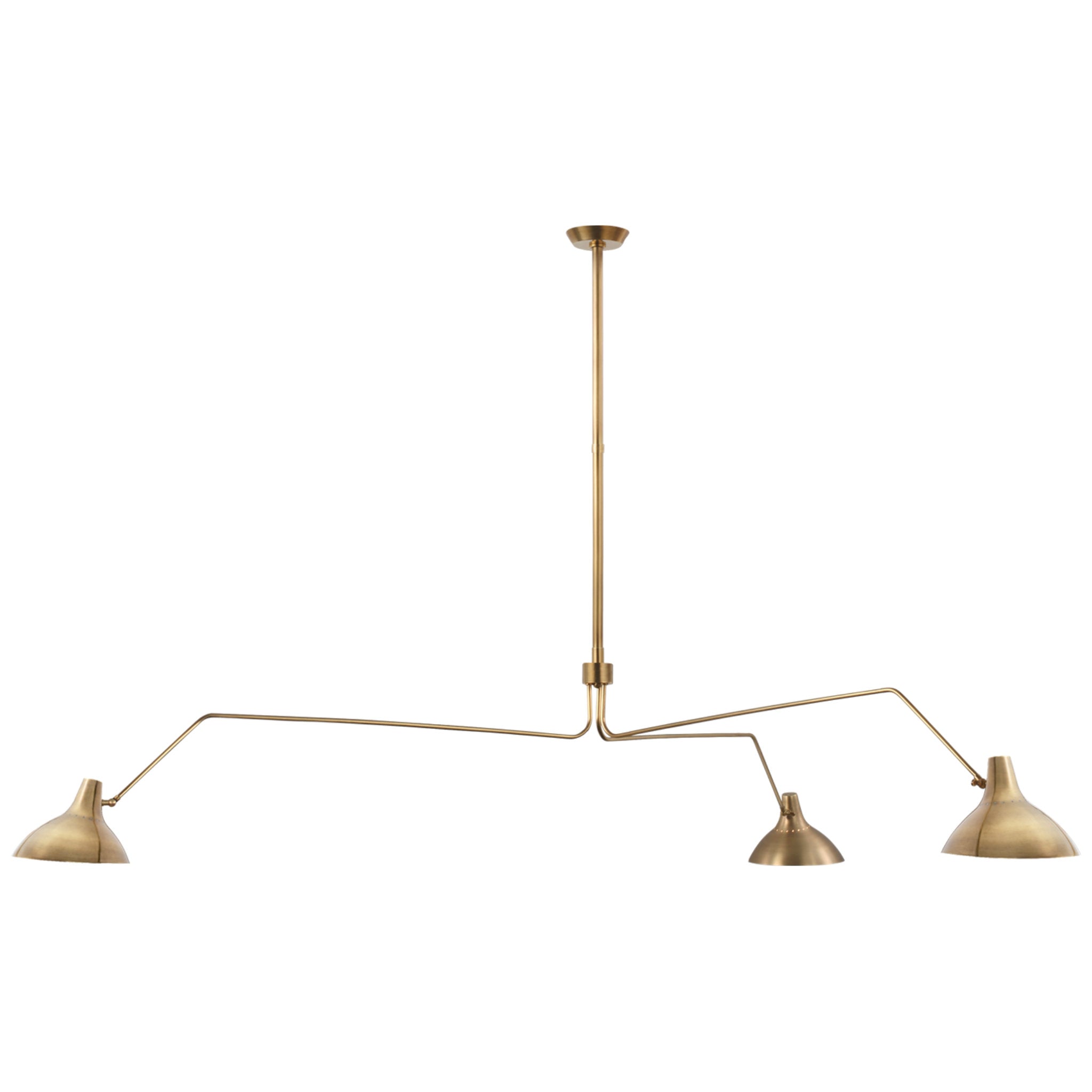 AERIN Charlton Grande Triple Arm Chandelier in Hand-Rubbed Antique Brass Ceiling Light W96"