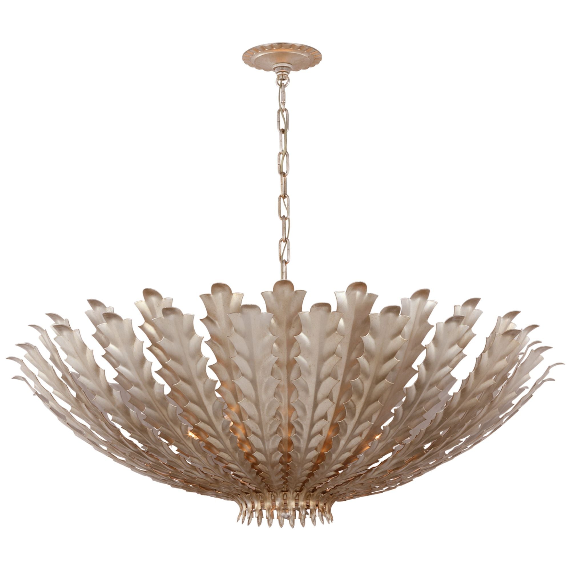 AERIN Hampton Large Chandelier in Burnished Silver Leaf Ceiling Light W36" x H14"