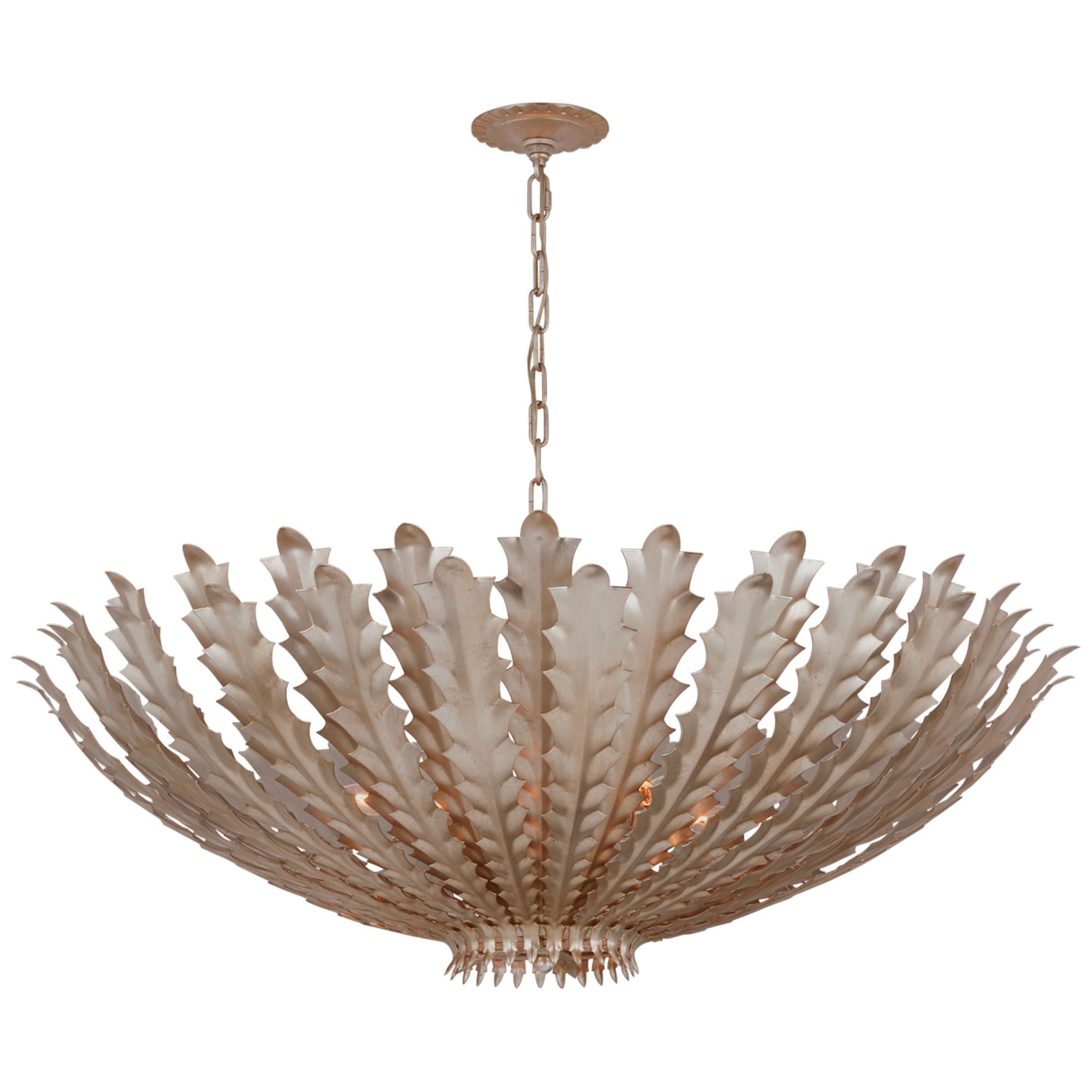 AERIN Hampton Extra Large Chandelier in Burnished Silver Leaf Ceiling Light W40" x H15.75"