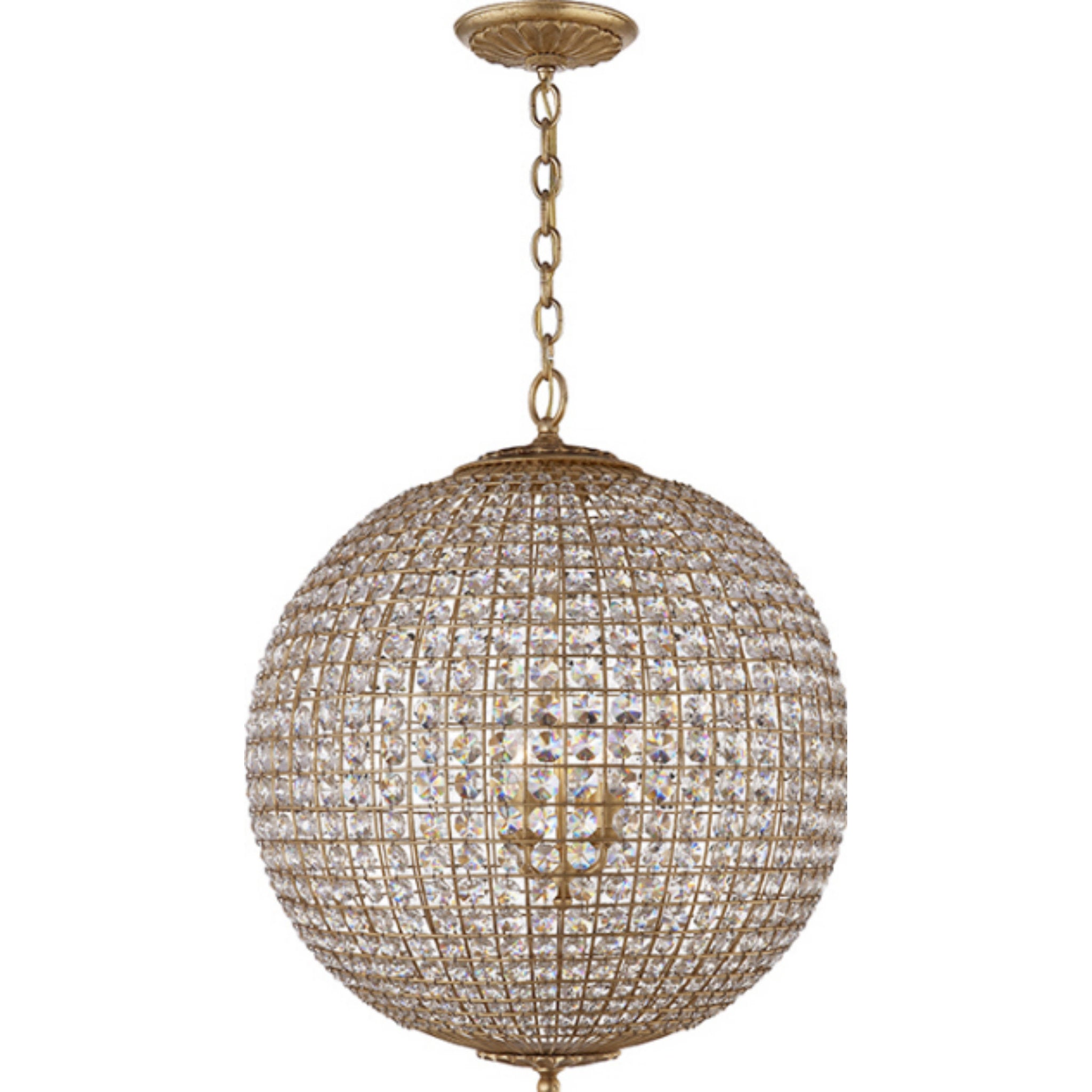 AERIN Renwick Large Sphere Chandelier in Gild with Crystal Ceiling Light W23.25"