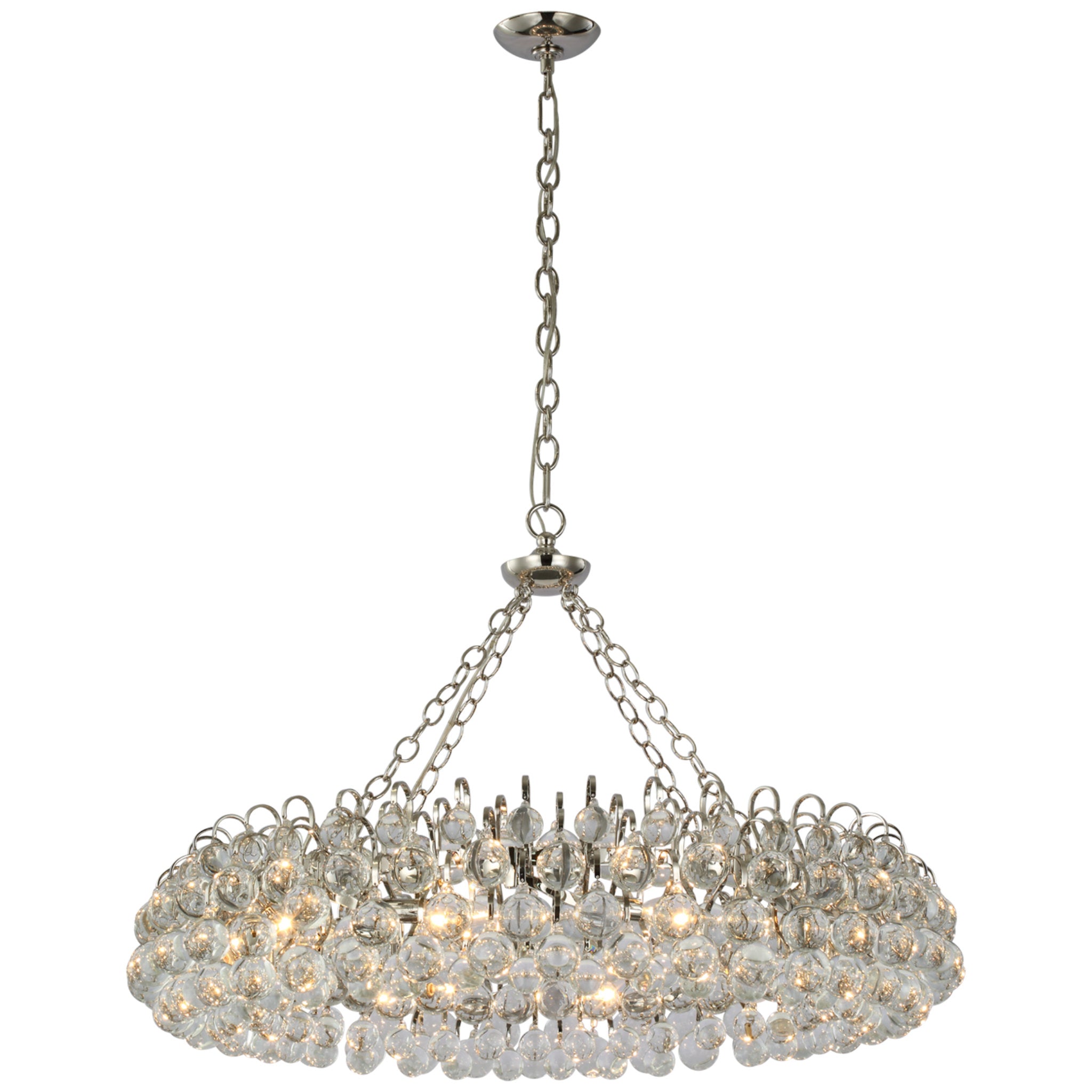 AERIN Bellvale Large Ring Chandelier in Polished Nickel with Crystal Ceiling Light W36.5" x H22.25"