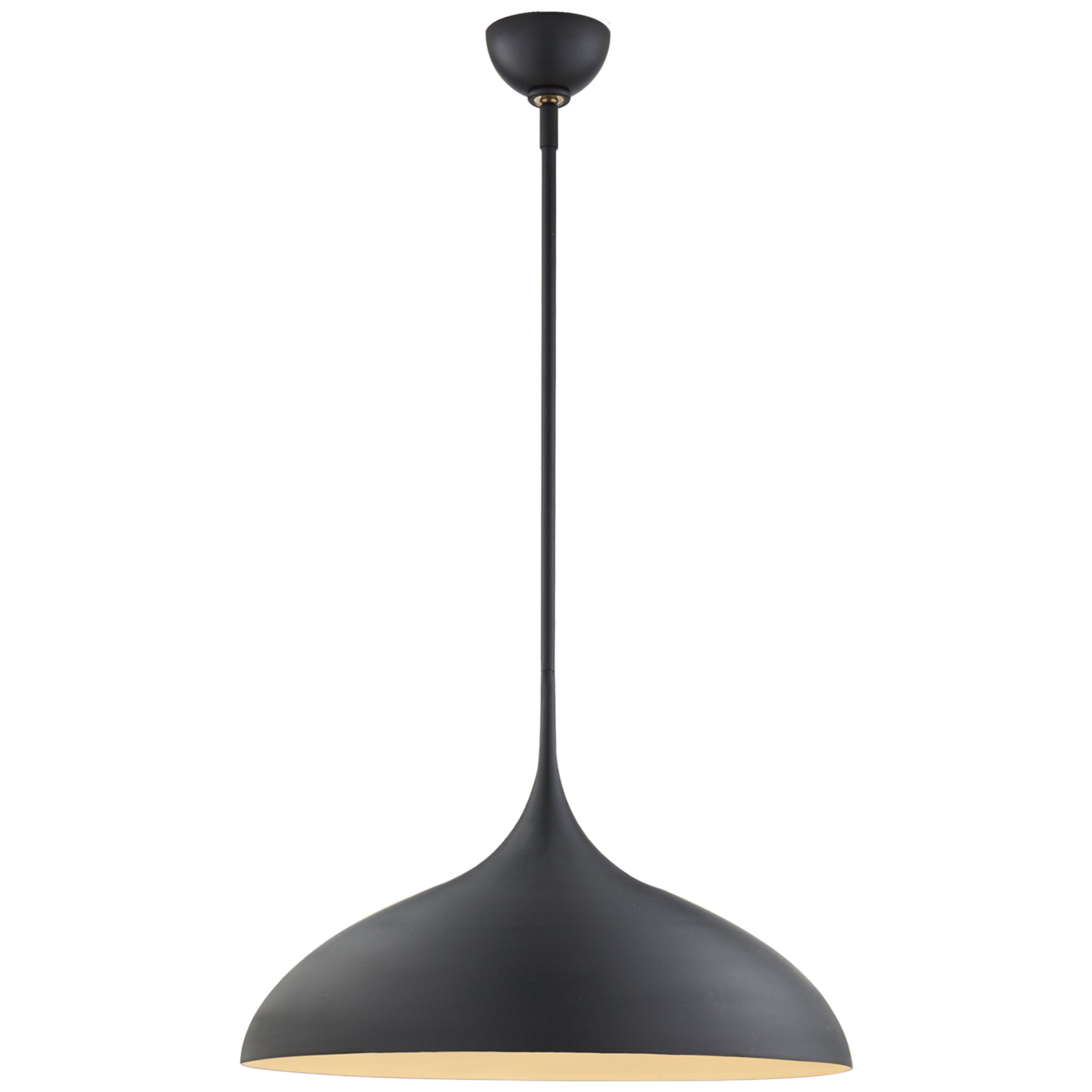 AERIN Agnes Large Pendant in Matte Black with Gild Interior Ceiling Light W21"