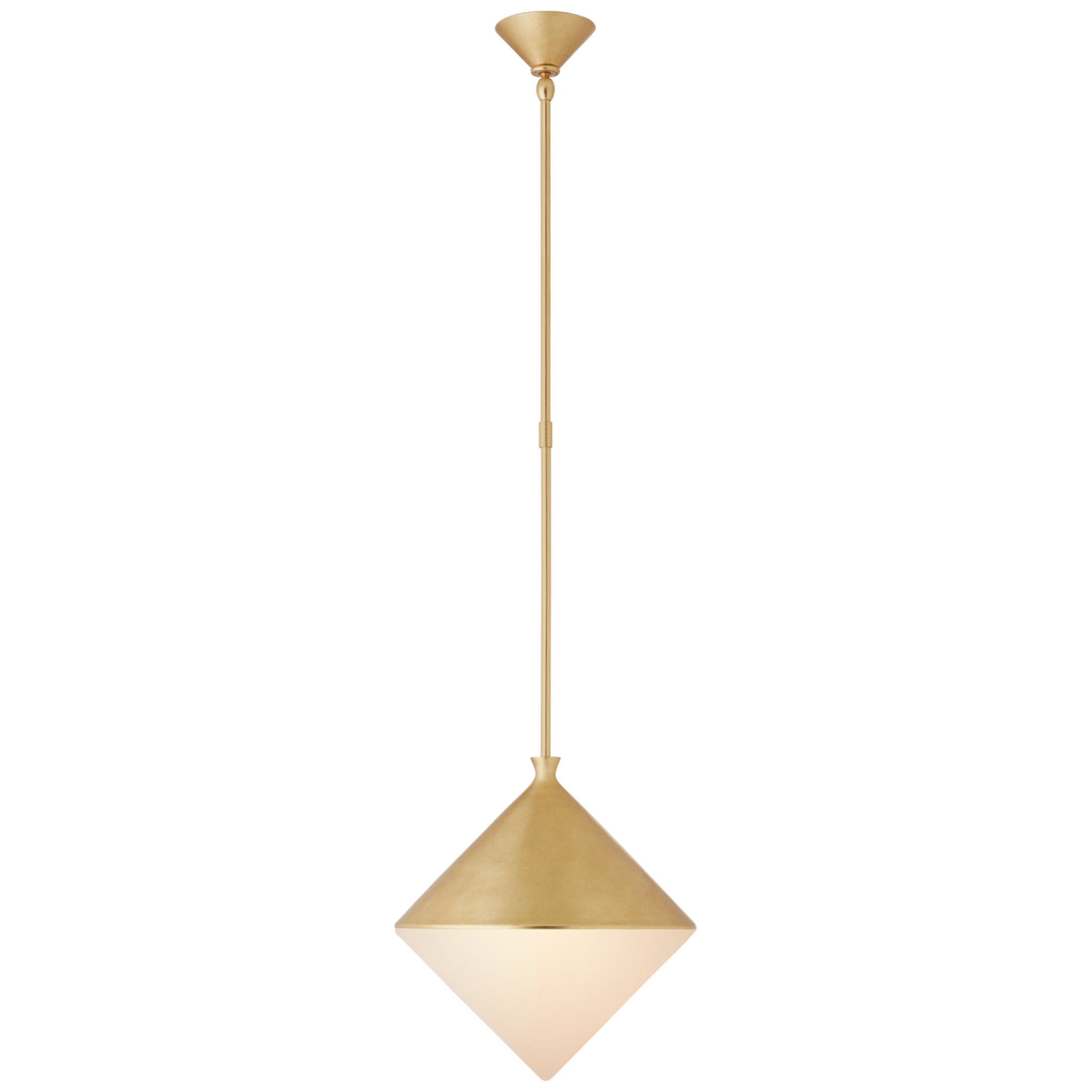 AERIN Sarnen Medium Pendant in Gild with White Glass Ceiling Light W15.25"