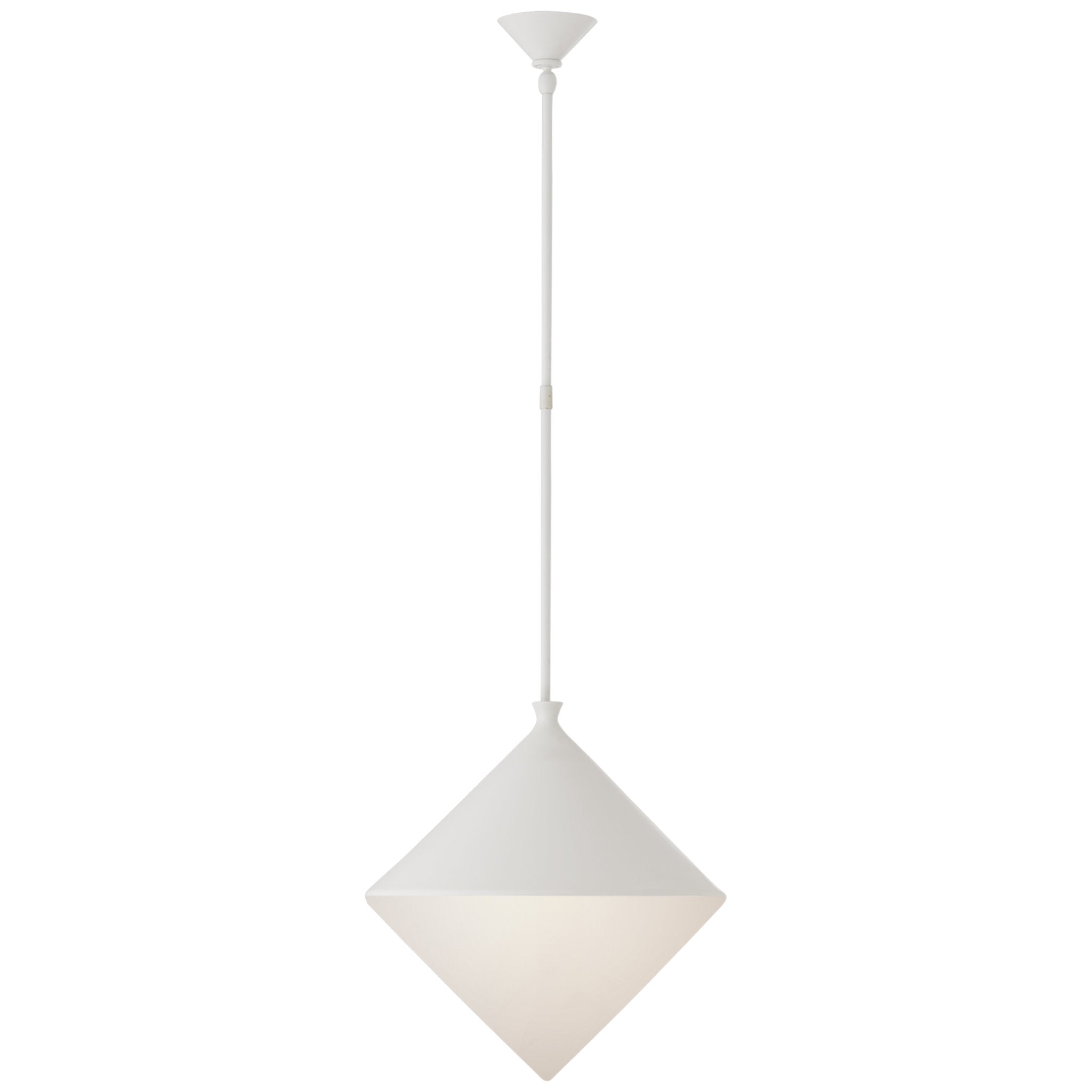 AERIN Sarnen Large Pendant in Matte White with White Glass Ceiling Light W18.25"