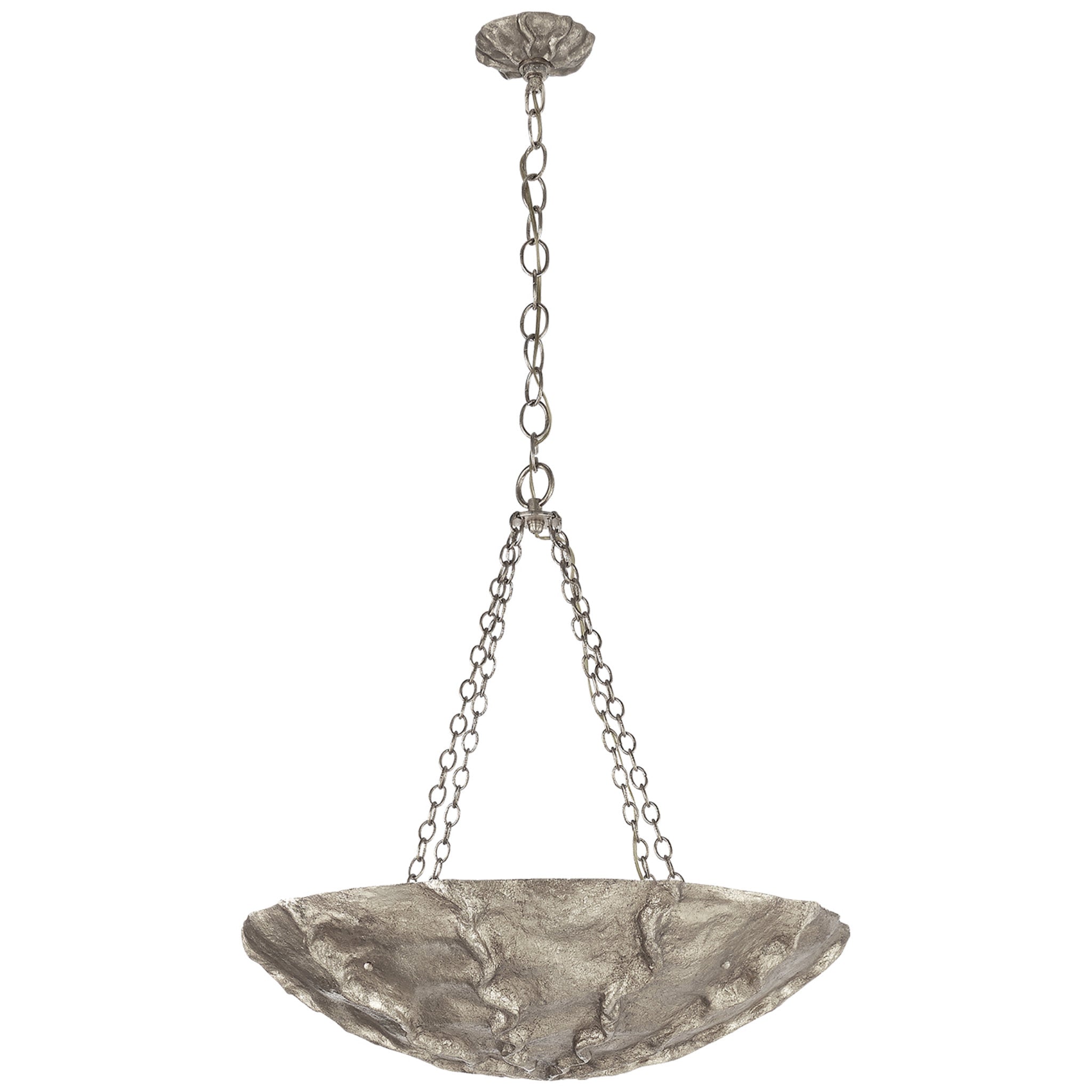 AERIN Benit Medium Sculpted Chandelier in Burnished Silver Leaf Ceiling Light W32" x H29.75"