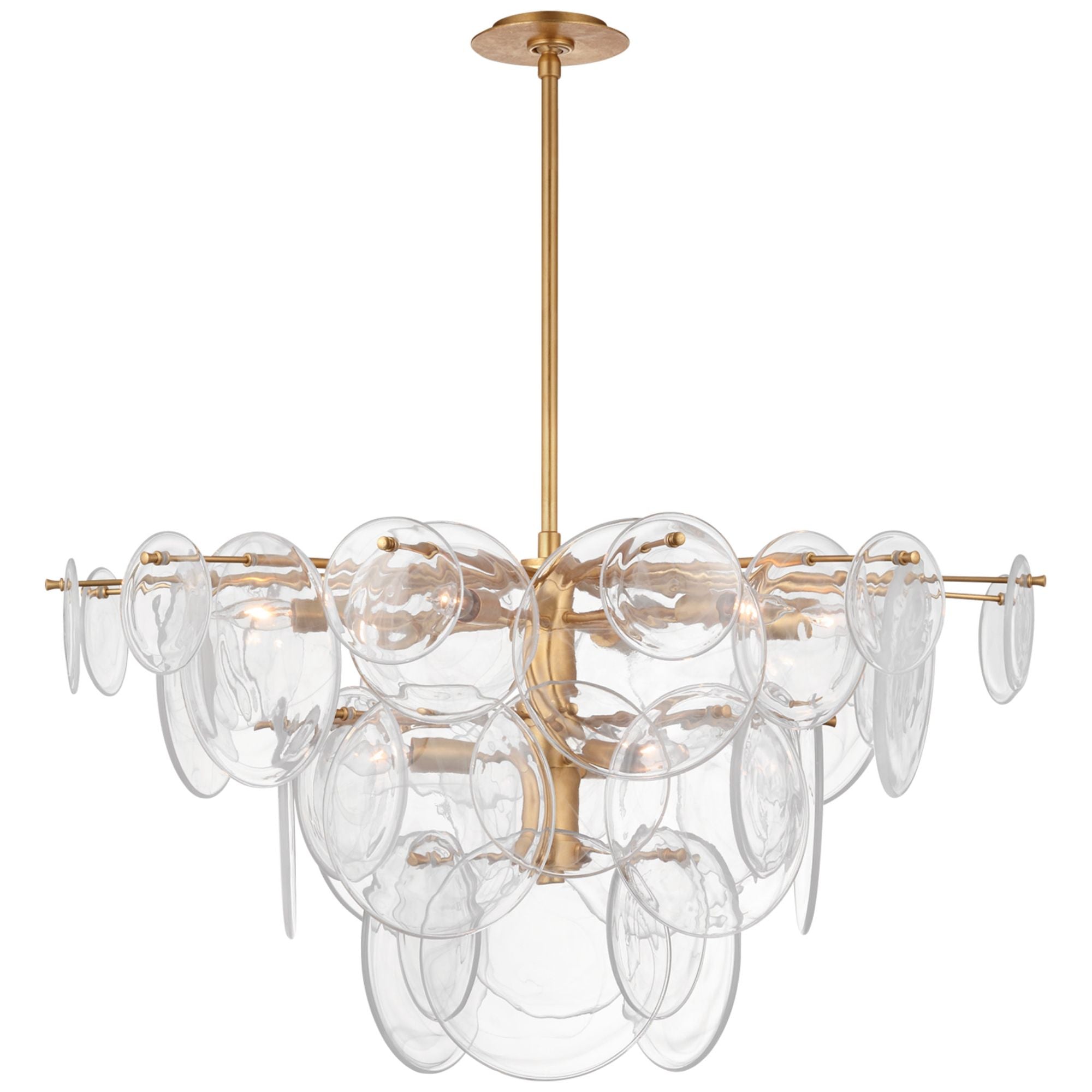 AERIN Loire Large Chandelier in Gild with Clear Strie Glass Ceiling Light W37.25"