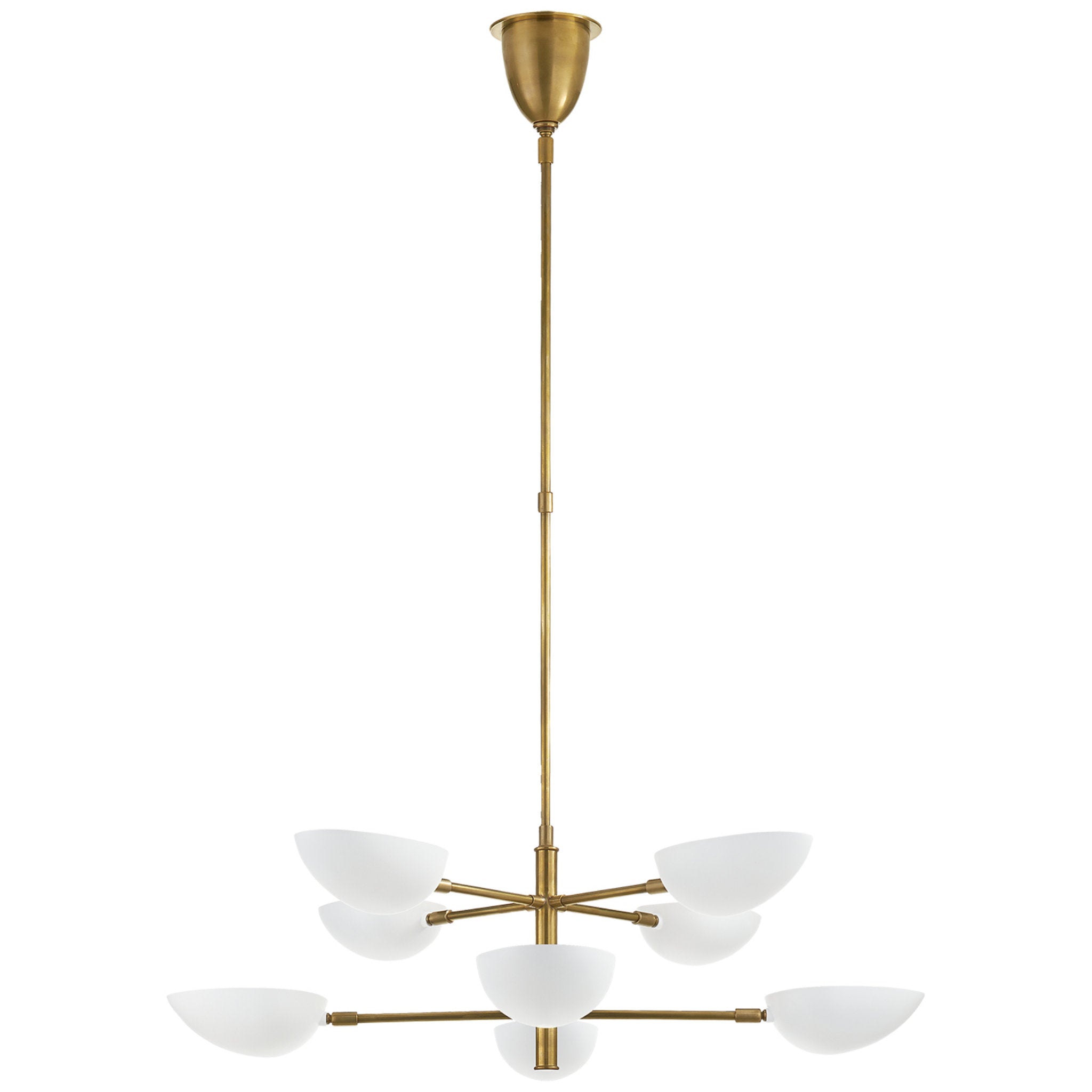 AERIN Graphic Large Two-Tier Chandelier in Hand-Rubbed Antique Brass w