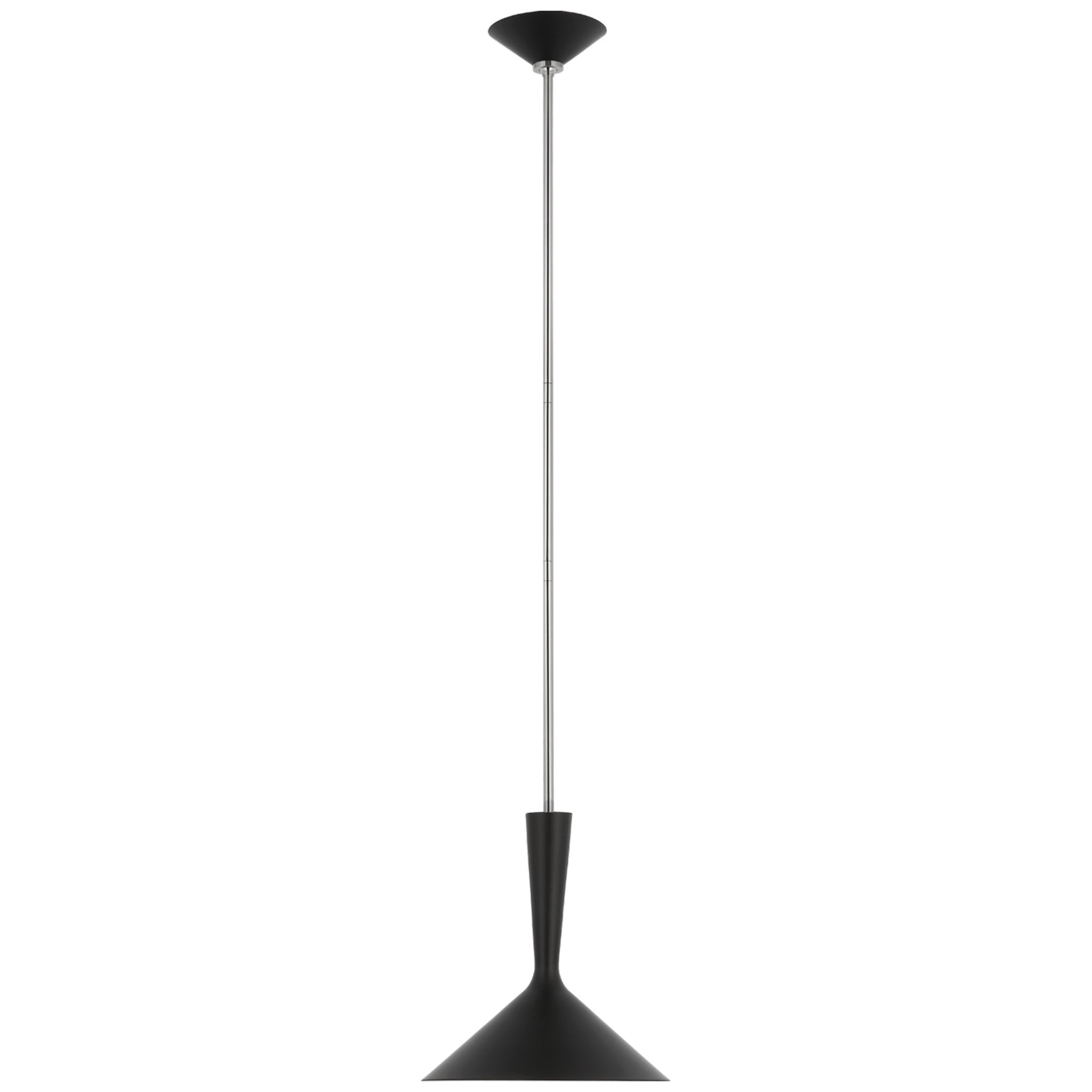 AERIN Rosetta Medium Pendant in Matte Black and Polished Nickel Ceiling Light W12"