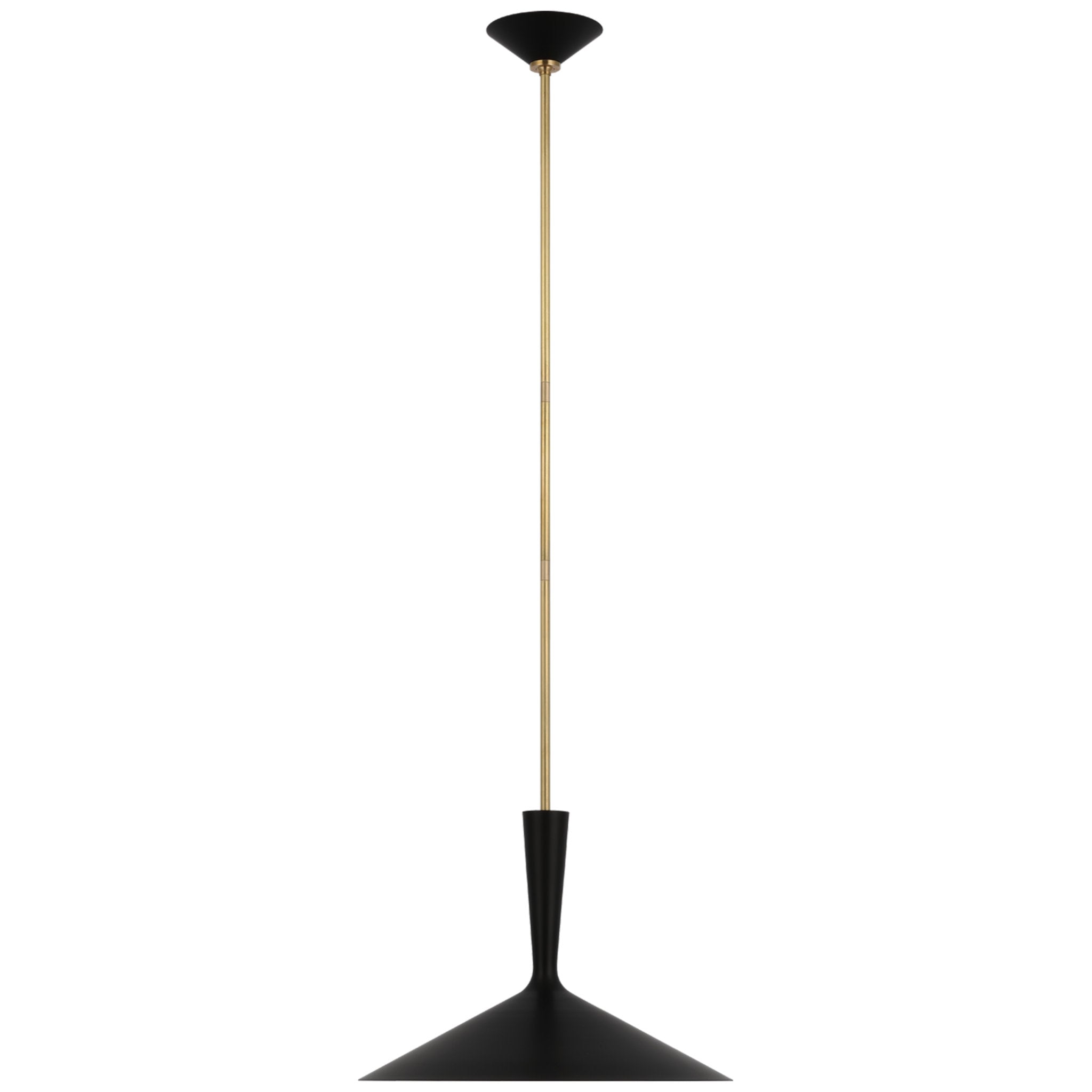 AERIN Rosetta Large Pendant in Matte Black and Hand-Rubbed Antique Brass Ceiling Light W18"
