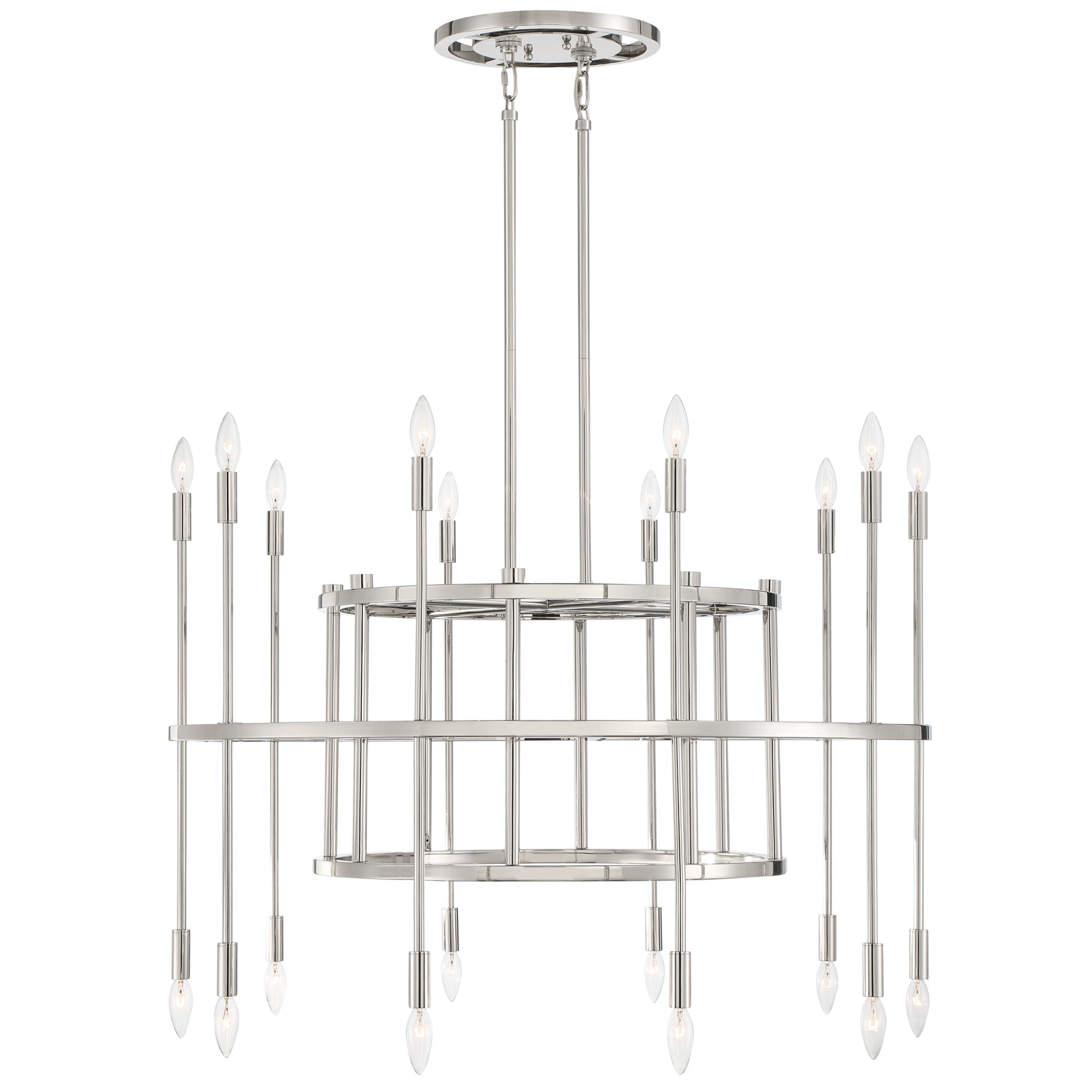 Aries 40'' Polished Nickel Chandelier Silver 40"W x 25"H x 40"D