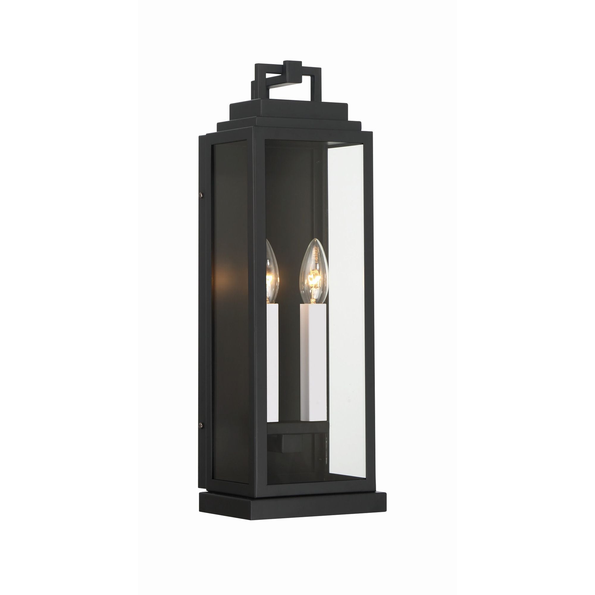 Aspen 2 Light Matte Black Outdoor Sconce 6.5"W x 19"H x 5.25"D