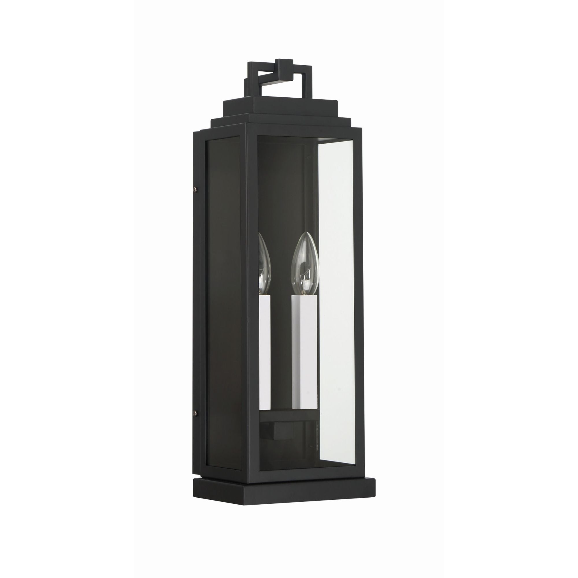 Aspen 2 Light Matte Black Outdoor Sconce 6.5"W x 19"H x 5.25"D