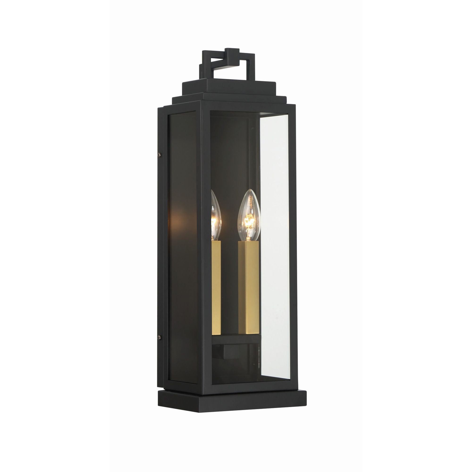 Aspen 2 Light Matte Black Outdoor Sconce 6.5"W x 19"H x 5.25"D