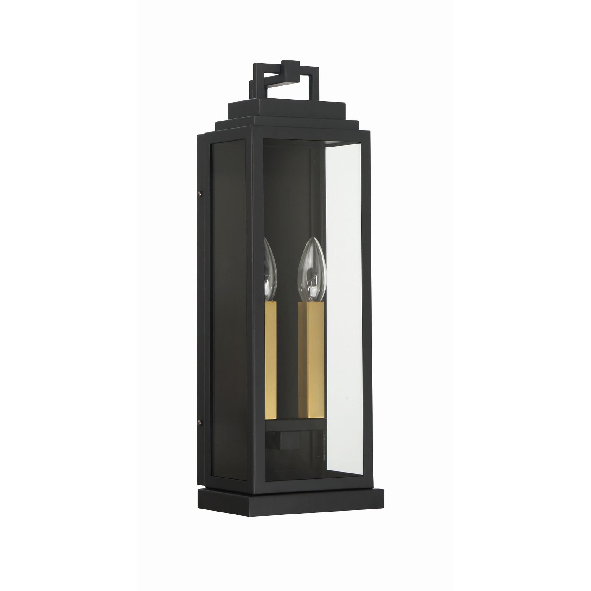 Aspen 2 Light Matte Black Outdoor Sconce 6.5"W x 19"H x 5.25"D