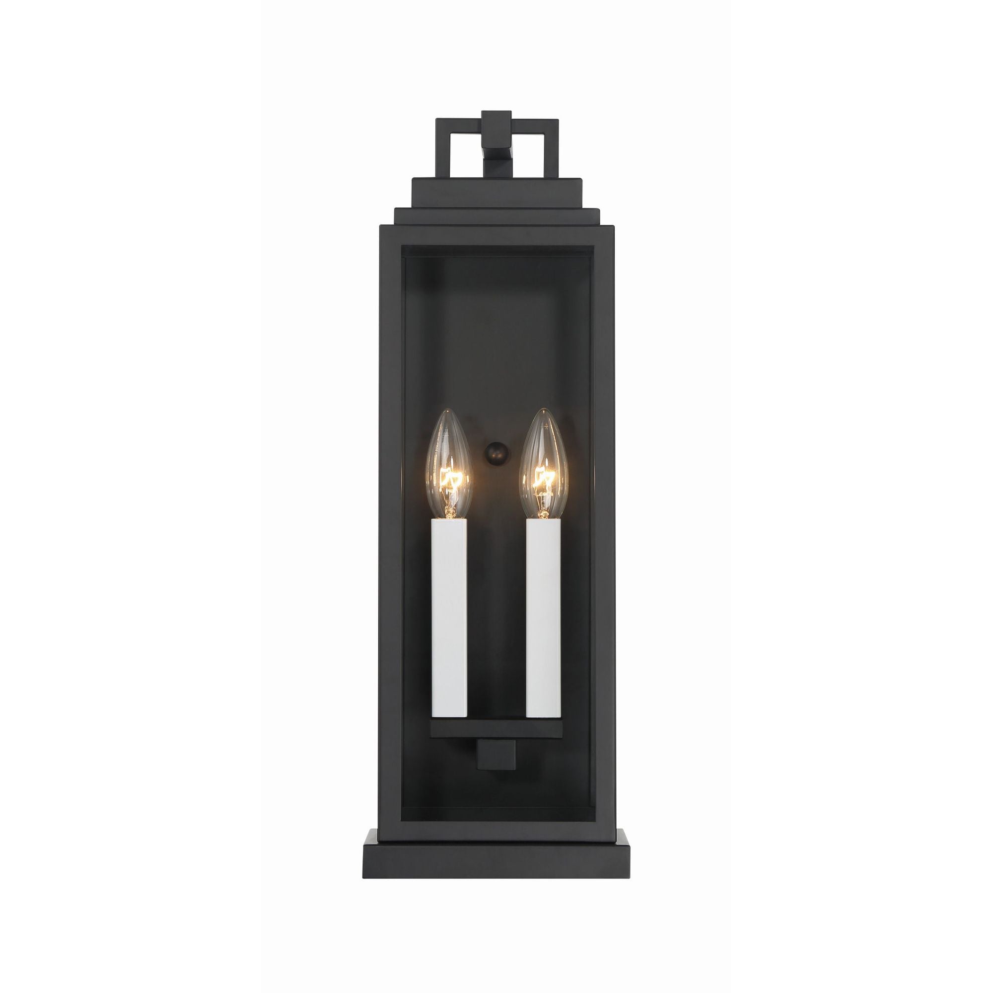 Aspen 2 Light Matte Black Outdoor Sconce 6.5"W x 19"H x 5.25"D