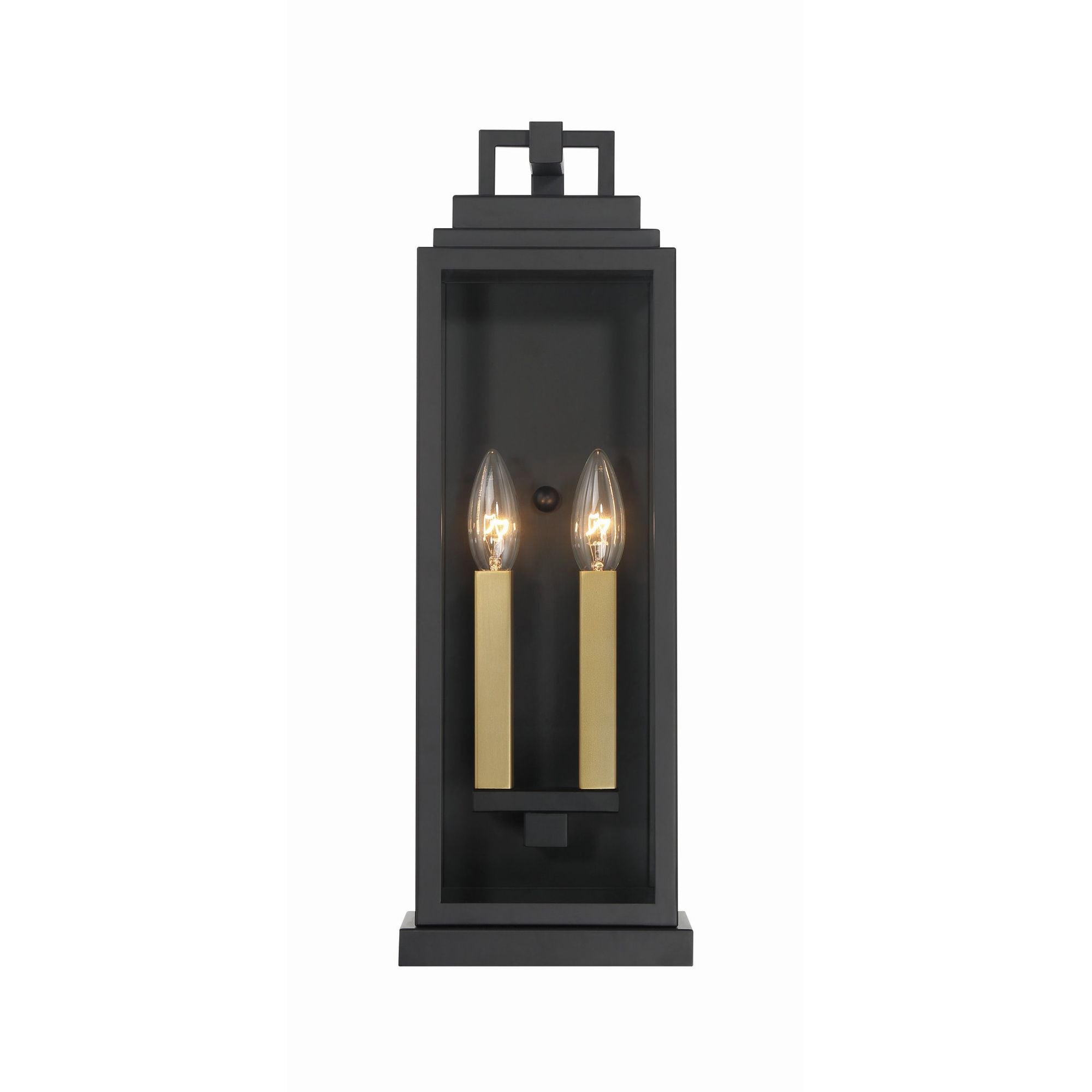 Aspen 2 Light Matte Black Outdoor Sconce 6.5"W x 19"H x 5.25"D