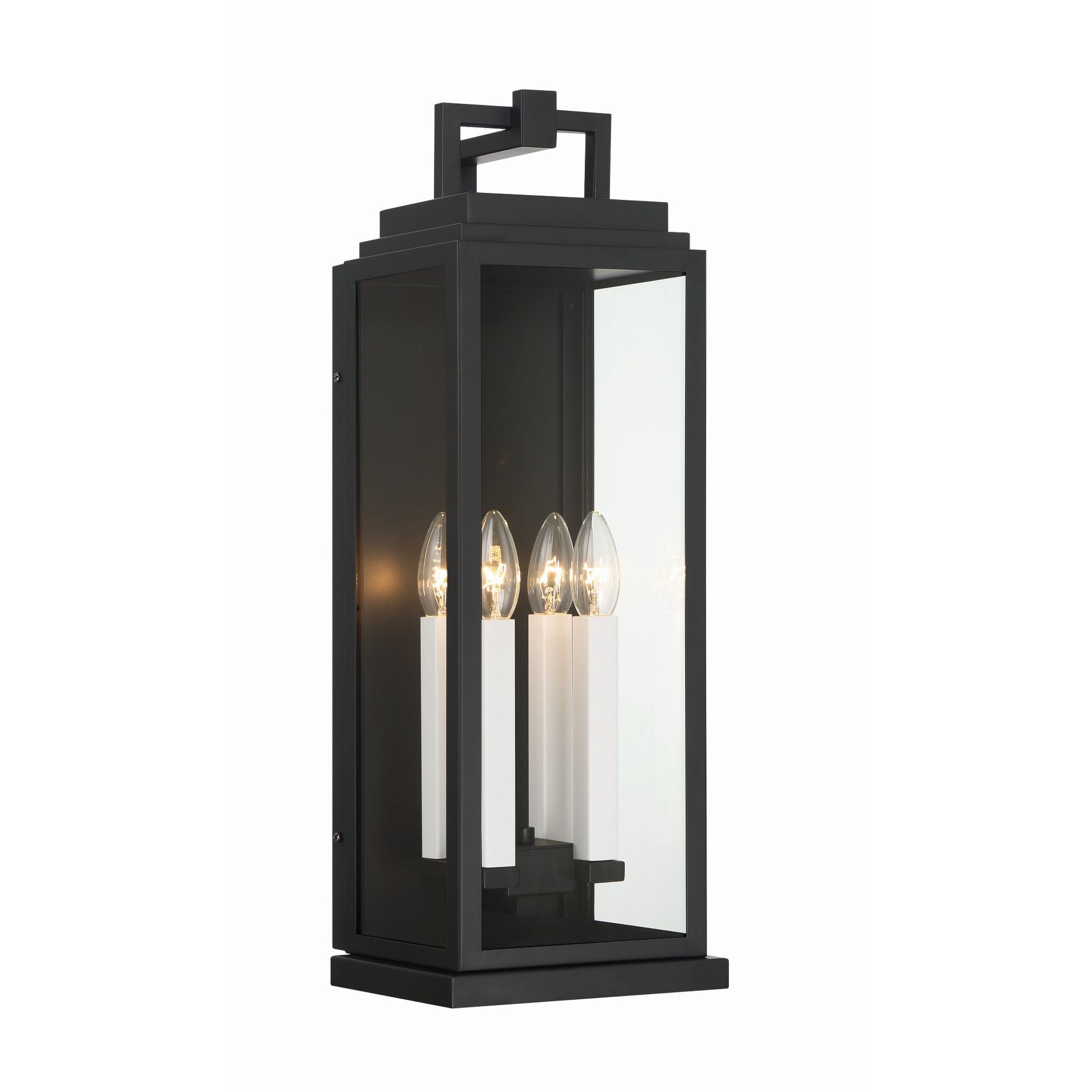 Aspen 4 Light Matte Black Outdoor Sconce 7.75"W x 22.5"H x 7.25"D
