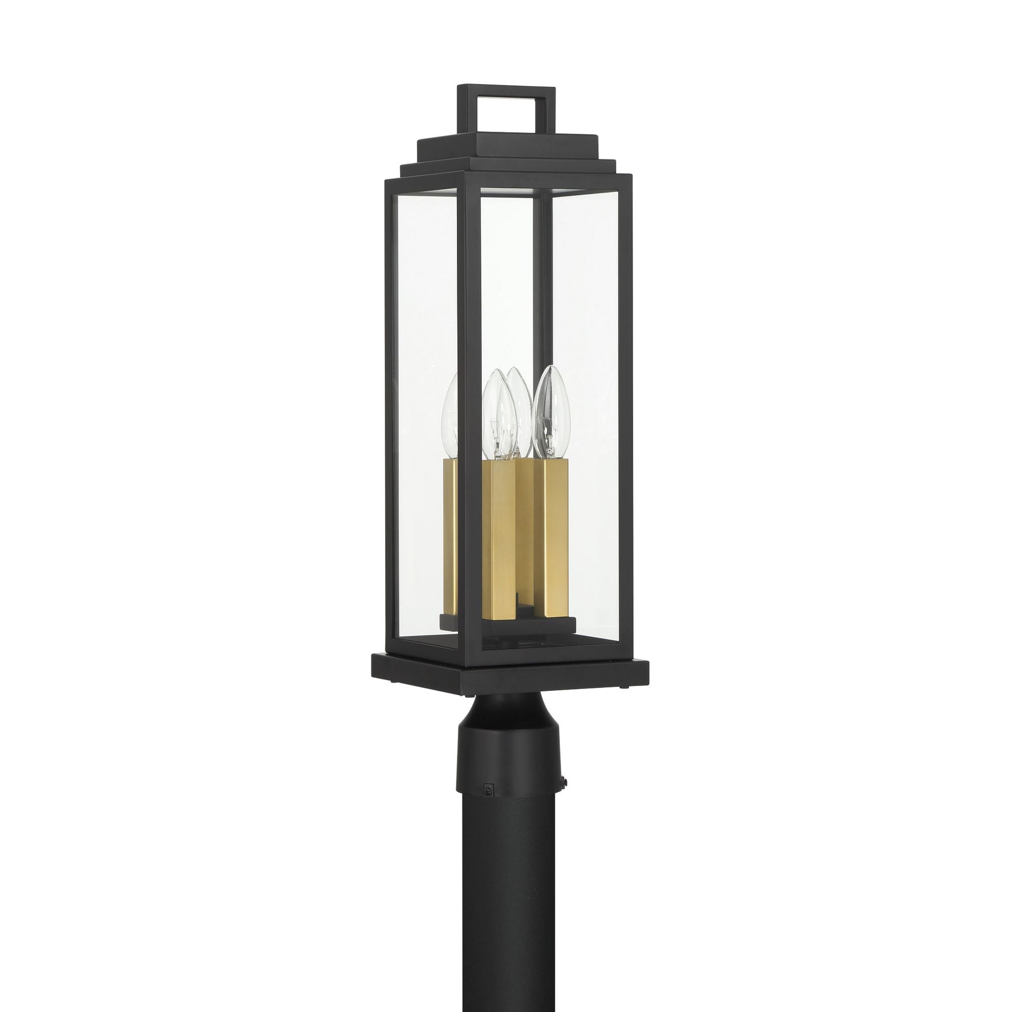 Aspen 4 Light Matte Black Outdoor Post 6.5"W x 22"H x 6.5"D