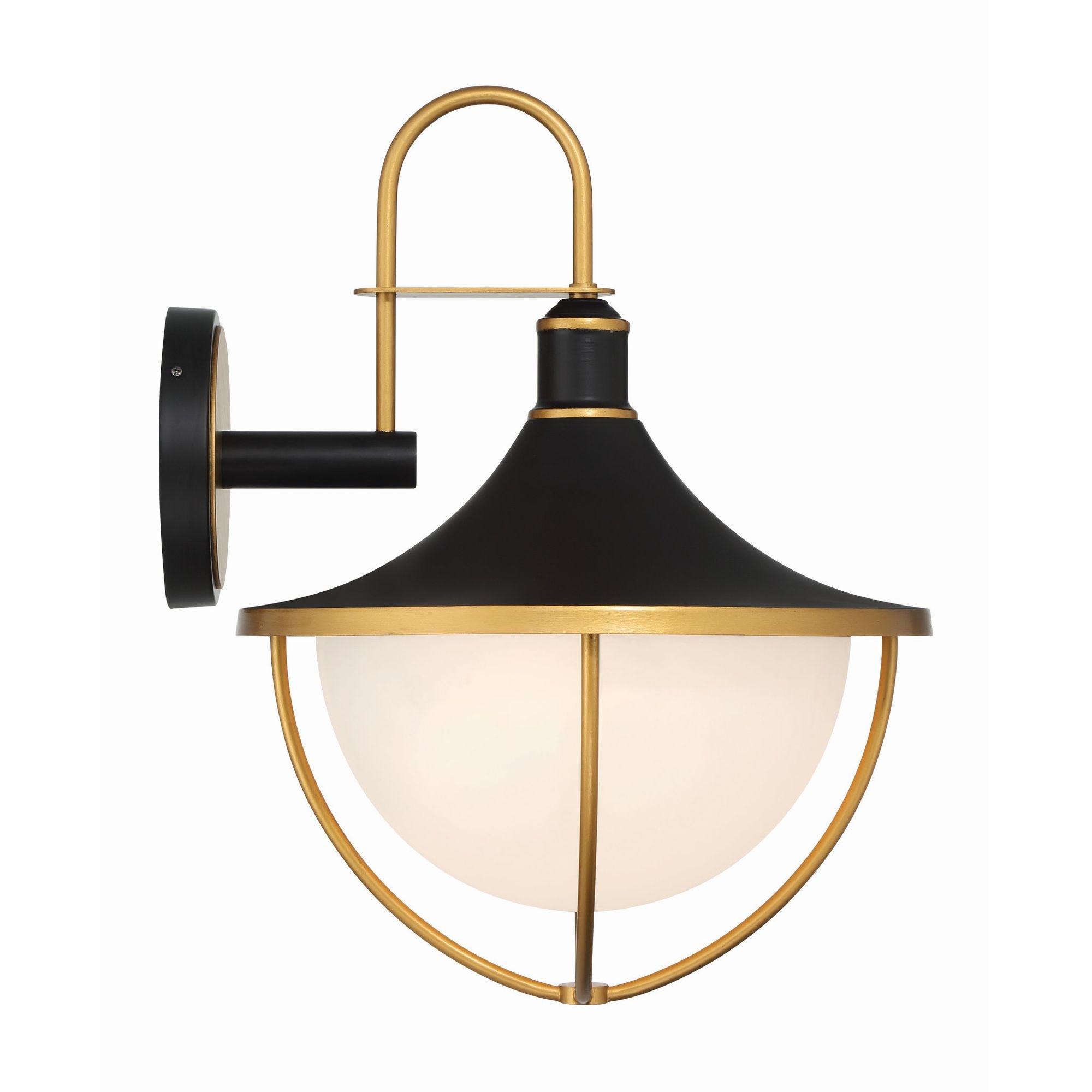 Atlas 16.5'' Matte Black + Textured Gold Outdoor Sconce Black 16.5"W x 22"H x 18.25"D