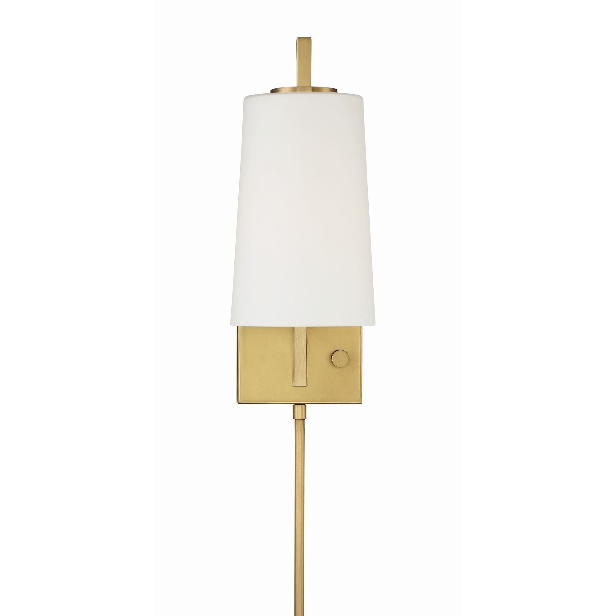 Avon 1 Light Aged Brass Task Sconce Glass Shade 5"W x 12.25"H x 10.25"D