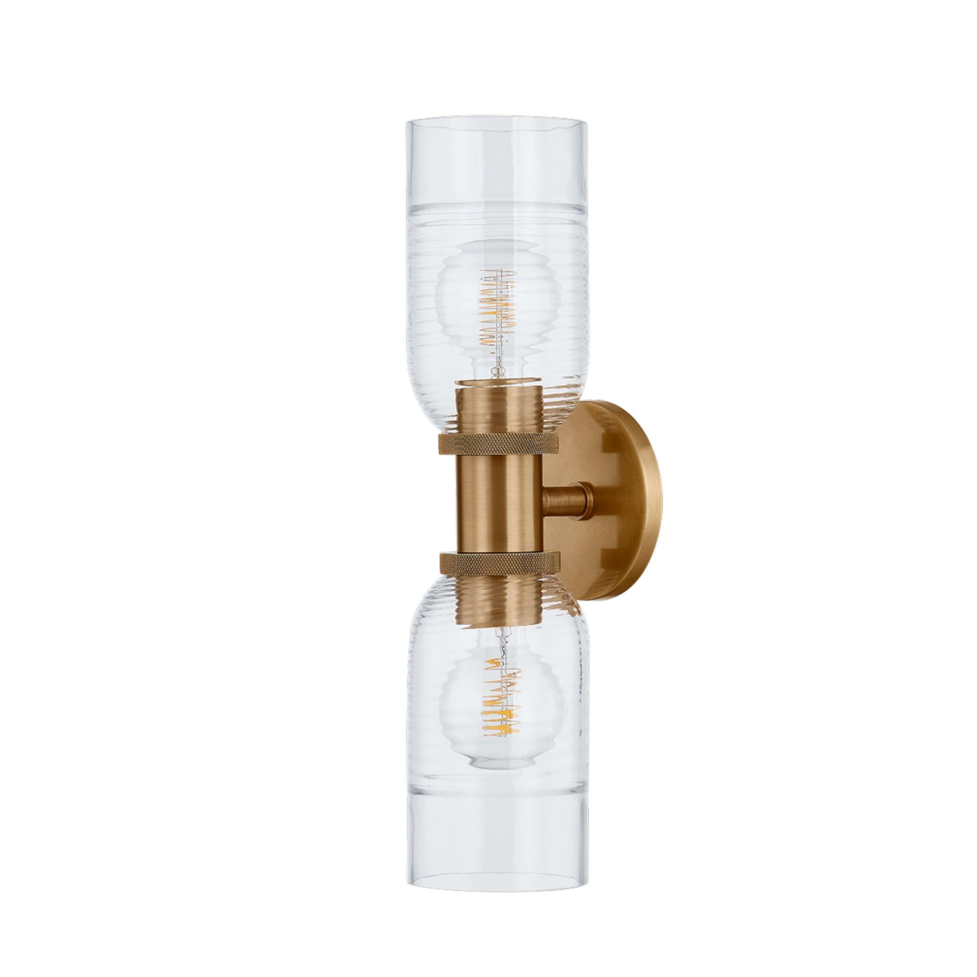 Redding 2-Light Wall Sconce in Patina Brass 5W x 18.5H