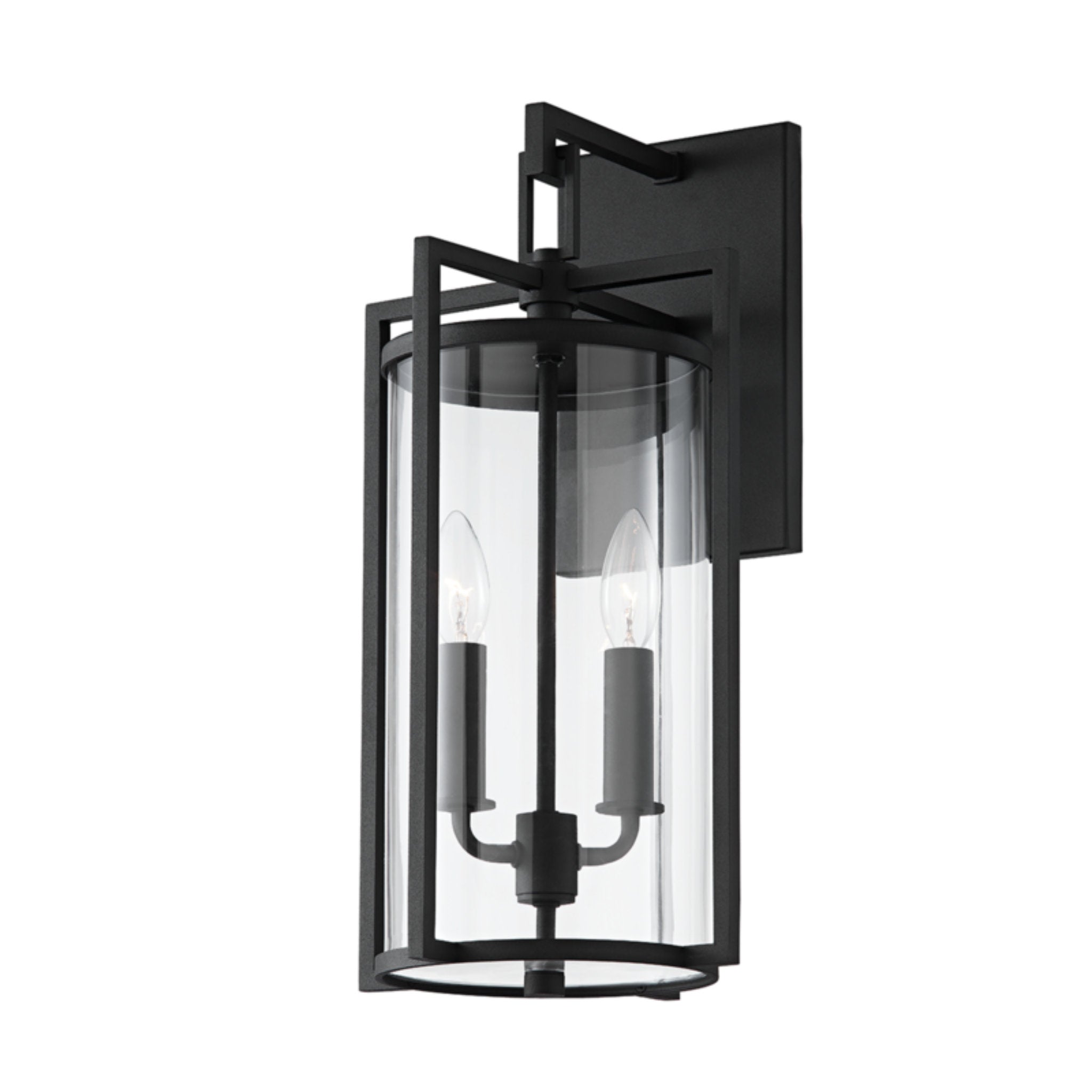 Percy 2-Light Exterior Wall Sconce in Texture Black 9W x 18.25H