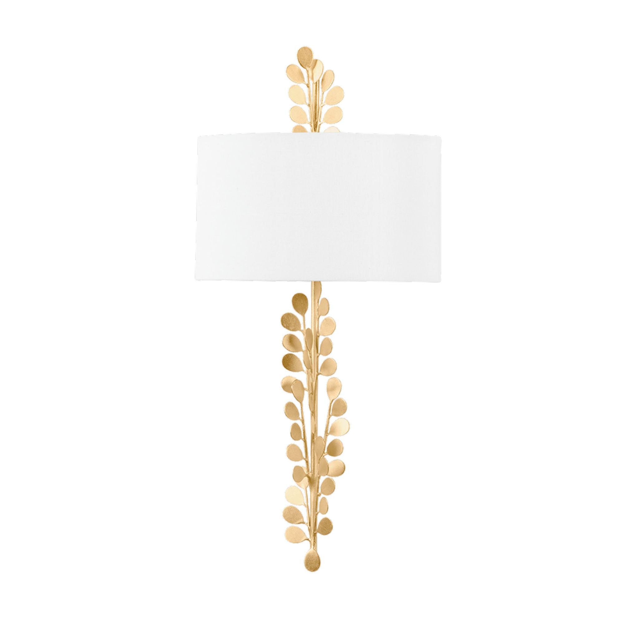Adrienne Wall Sconce 2-Light LED in Vintage Gold Leaf 12L x 12W x 25H
