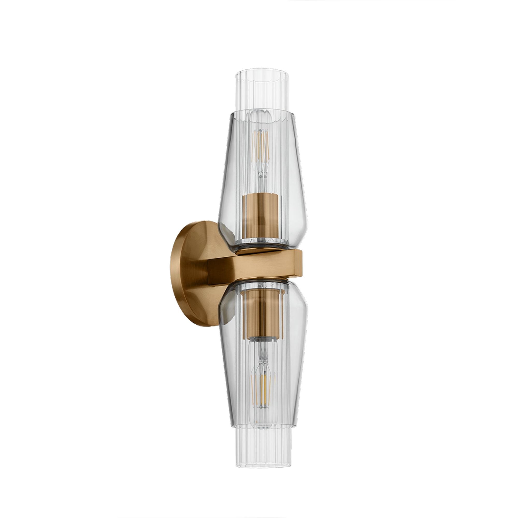 Rex 2-Light Wall Sconce in Patina Brass 4.75W x 17.75H