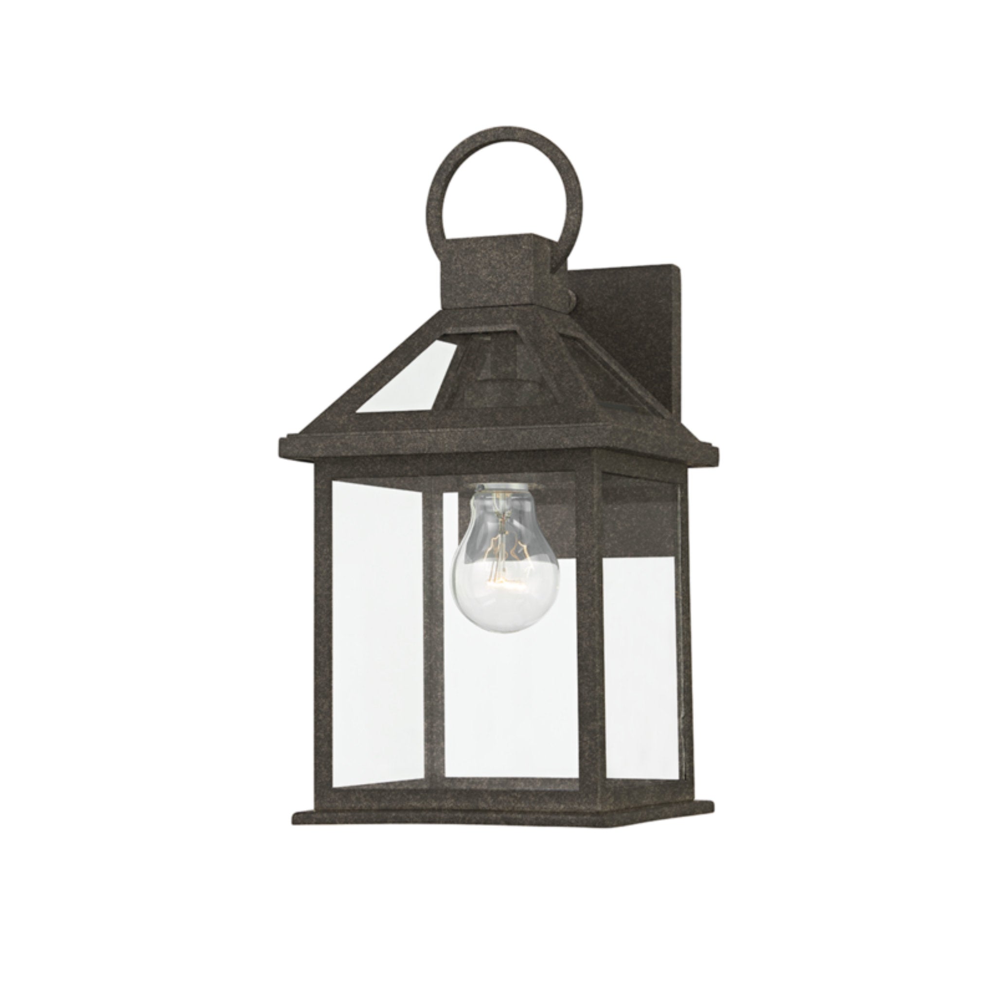 Sanders Wall Sconce 1-Light Outdoor LED in French Iron 6.75L x 6.75W x 13.5H