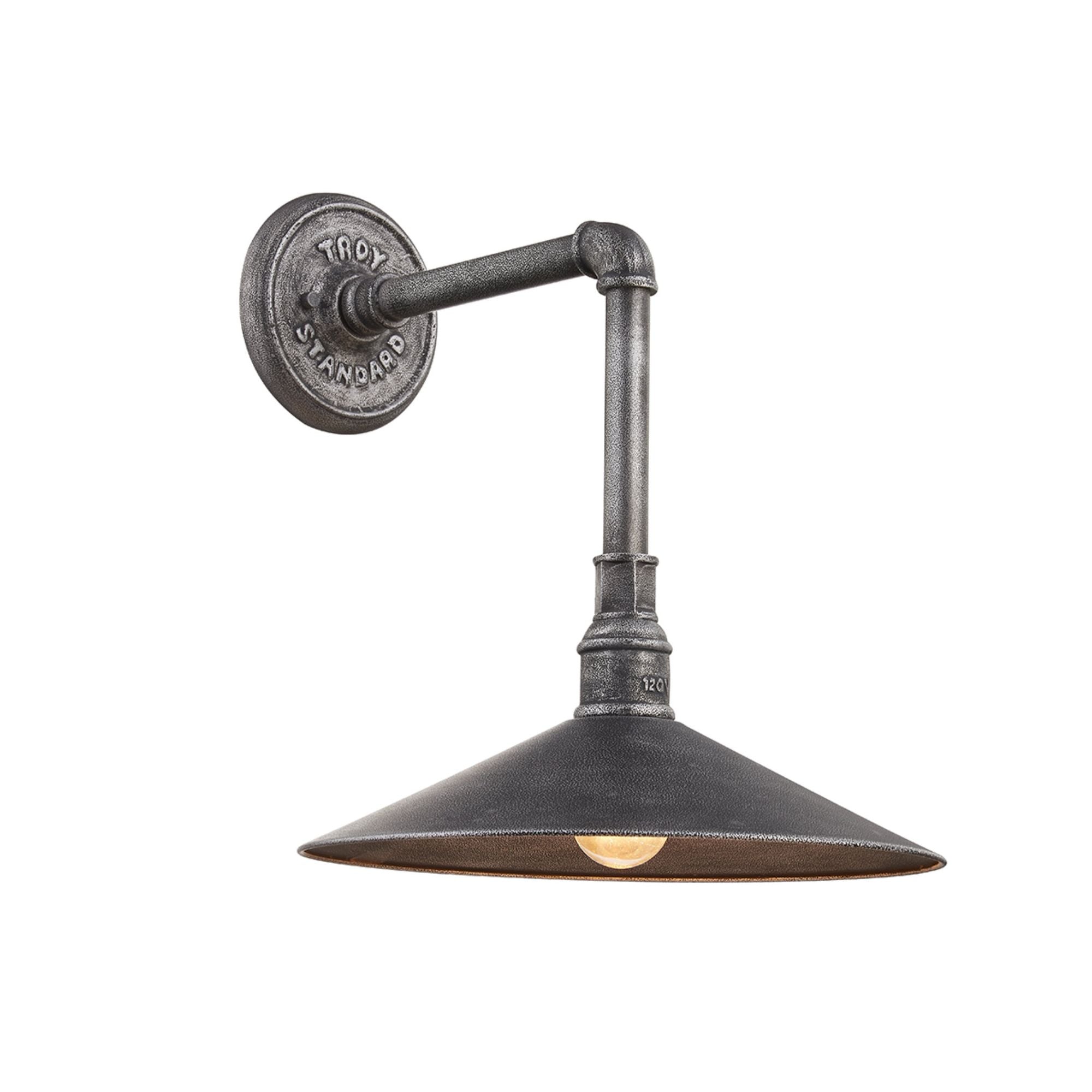 Toledo Wall Sconce 1-Light Outdoor LED in Old Silver 14L x 14W x 16.75H