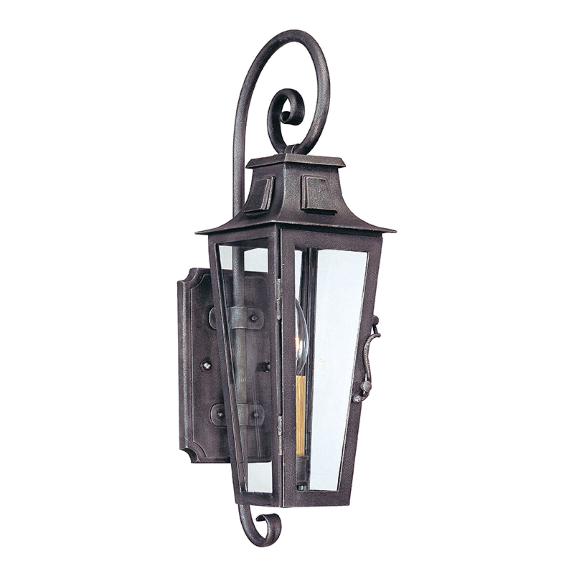 Parisian Square Wall Sconce 1-Light Outdoor LED in Aged Pewter 5.5L x 5.5W x 19H