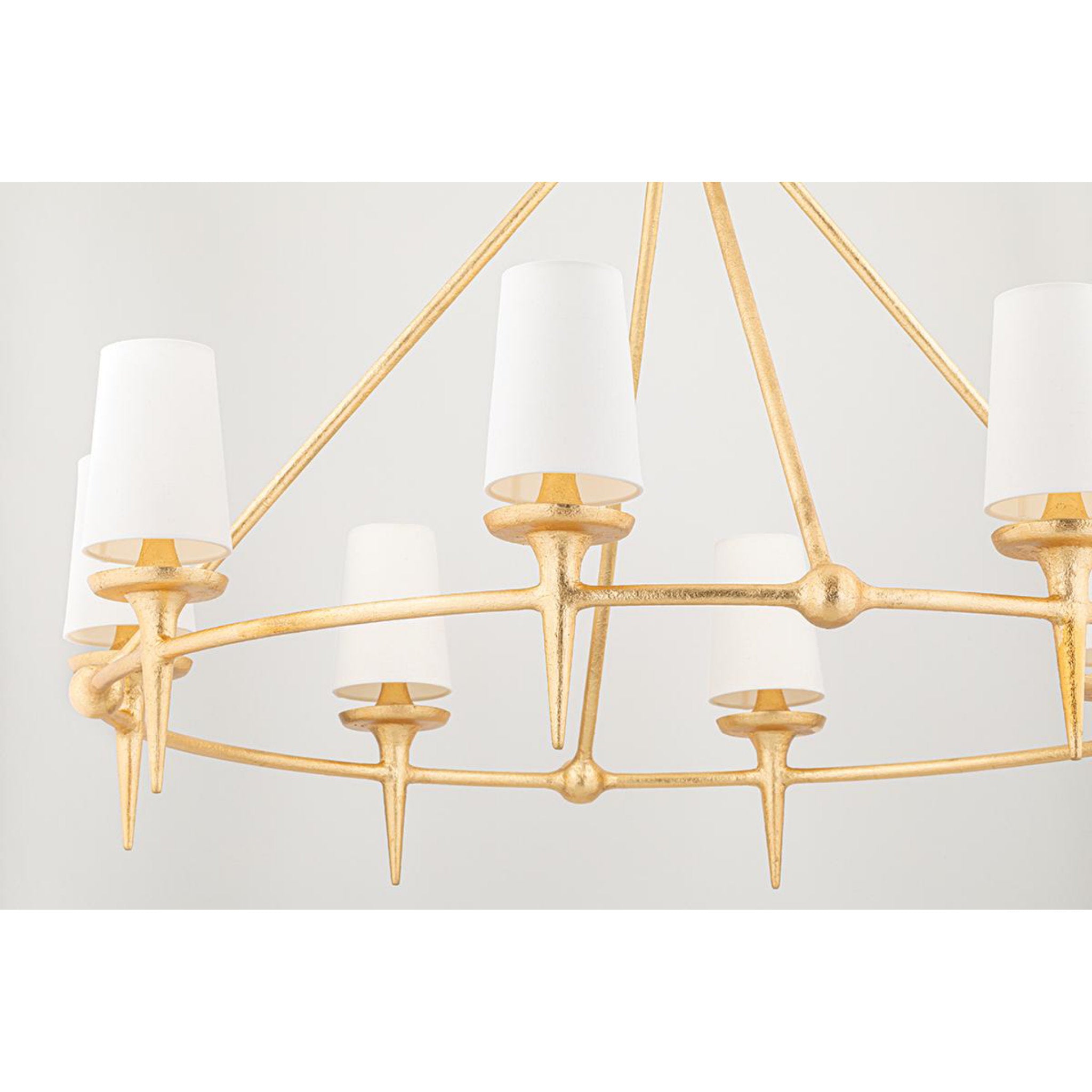 Torch 8-Light Chandelier in White Plaster 48L x 48W x 30.5H