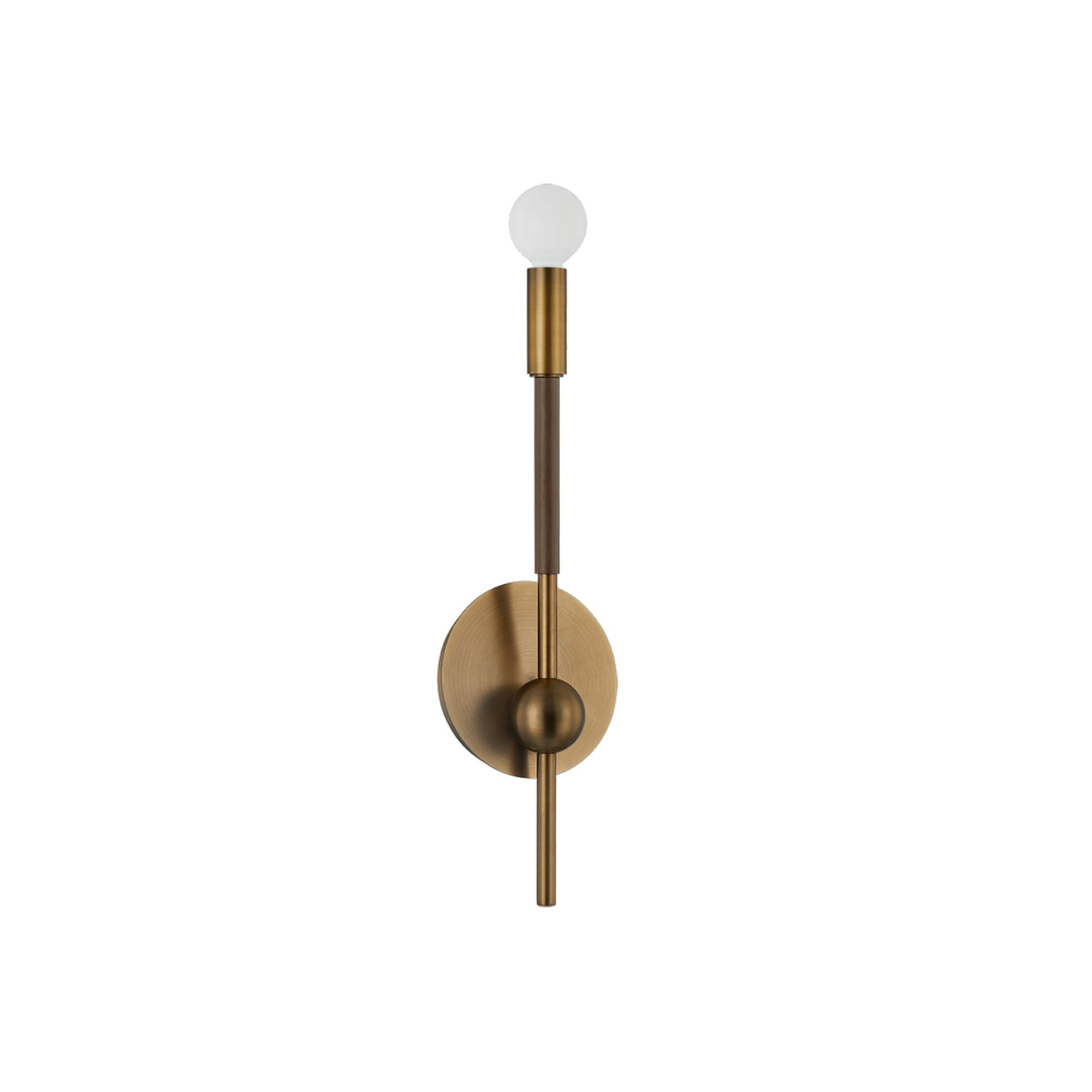 Obie Wall Sconce 1-Light LED in Patina Brass/Bronze 5L x 5W x 18.25H