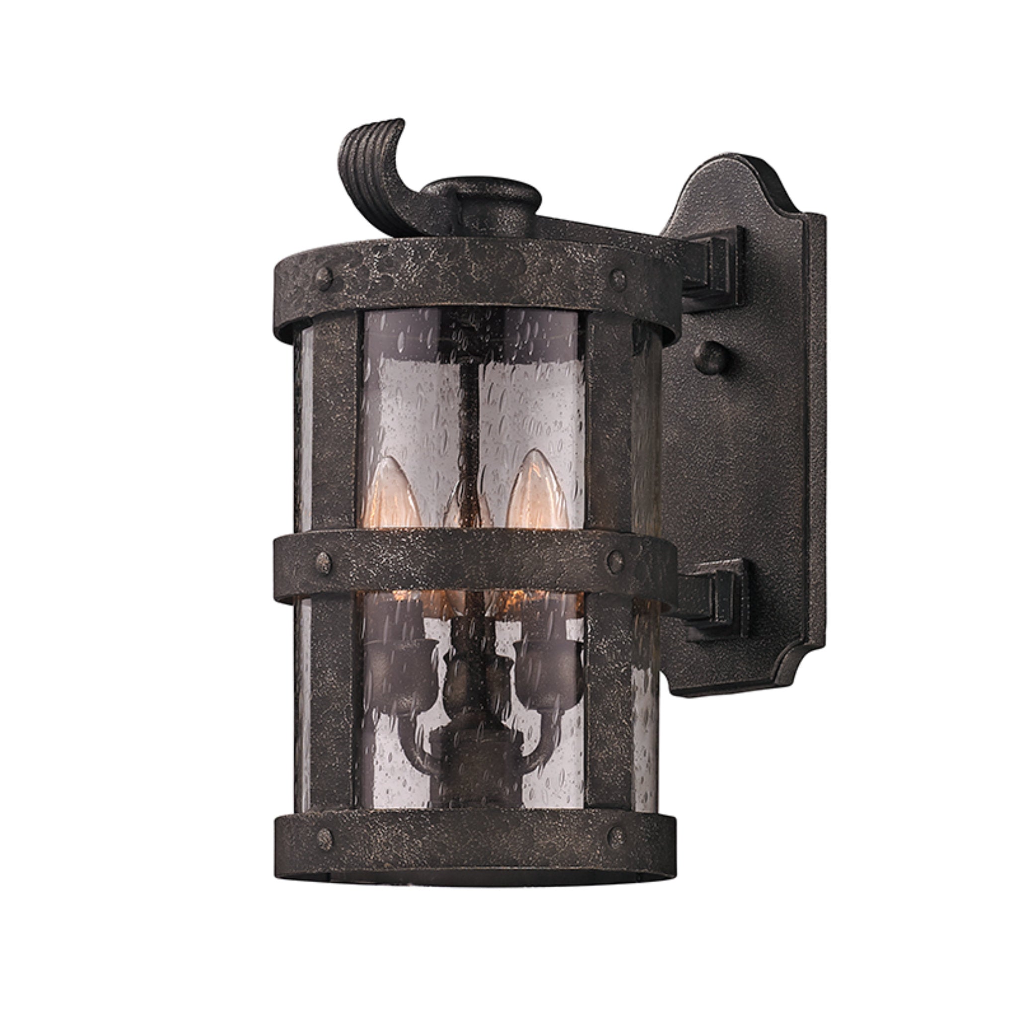 Barbosa Wall Sconce 3-Light Outdoor LED in Aged Pewter 8L x 8W x 15H
