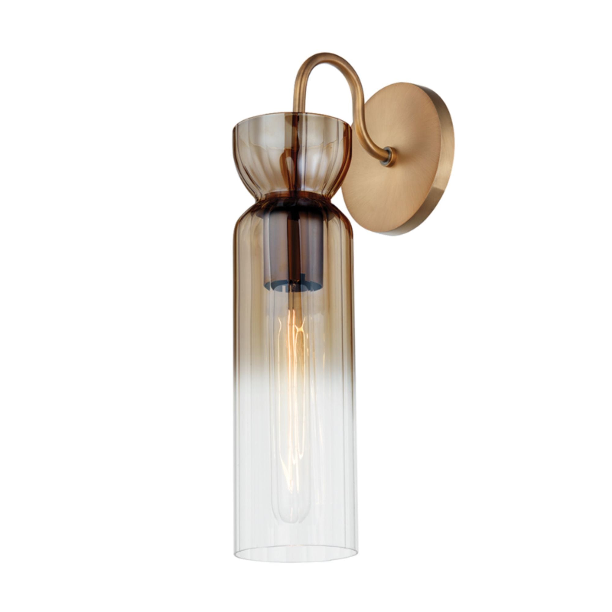 Julian Wall Sconce 1-Light LED in Patina Brass 4.75L x 4.75W x 15.25H