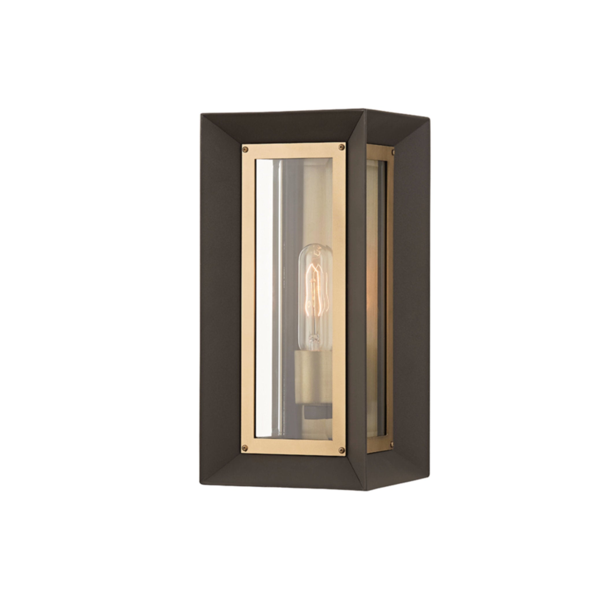 Lowry Wall Sconce 1-Light Outdoor LED in Textured Bronze/Patina Brass 6.5L x 6.5W x 13.5H