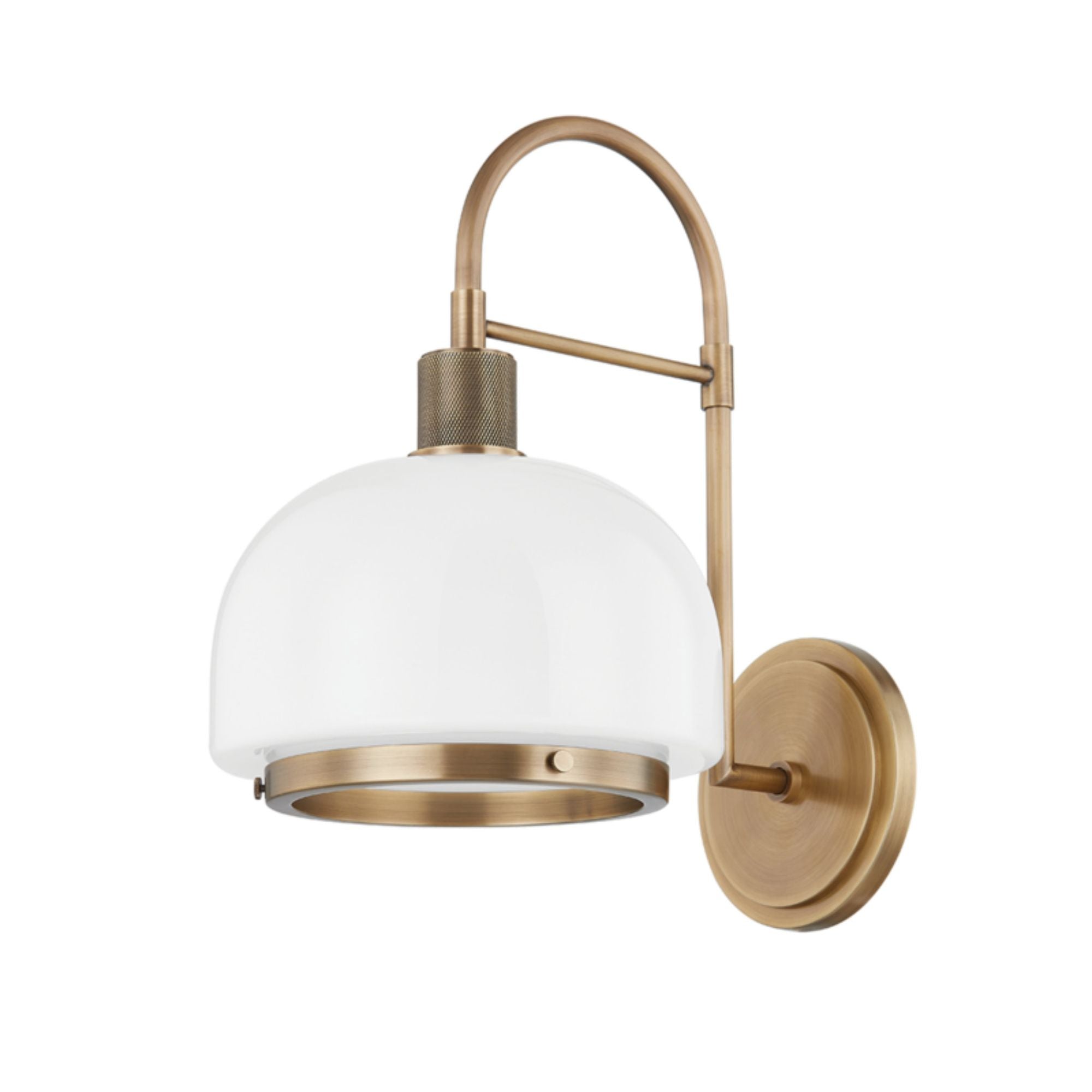Bradbury Wall Sconce 1-Light LED in Patina Brass 9L x 9W x 14.75H
